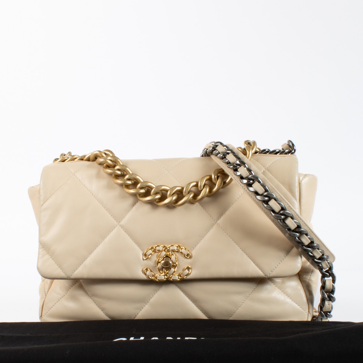 Chanel Beige Large Chanel 19 Bag ○ Labellov ○ Buy and Sell