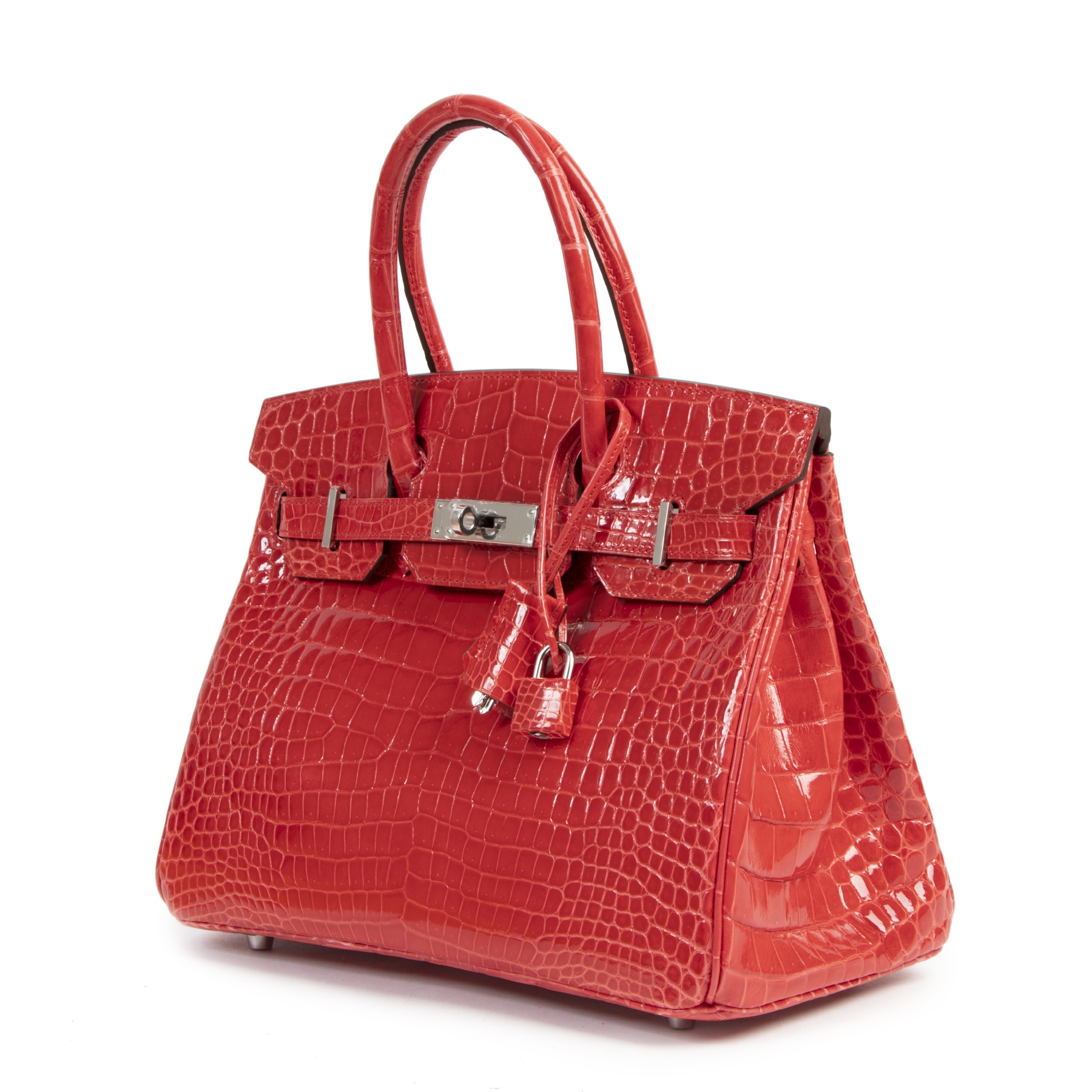 Hermès Birkin 30 Rouge de Coeur Crocodile Porosus GHW ○ Labellov