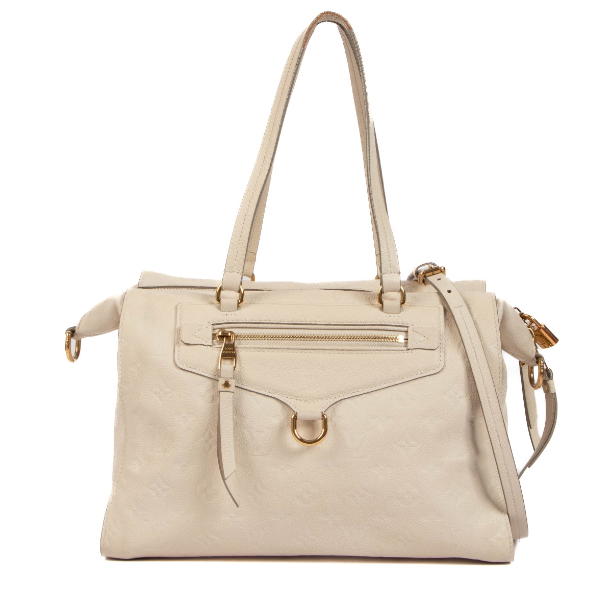 Louis Vuitton Cream Monogram Empreinte Lumineuse PM Tote Bag