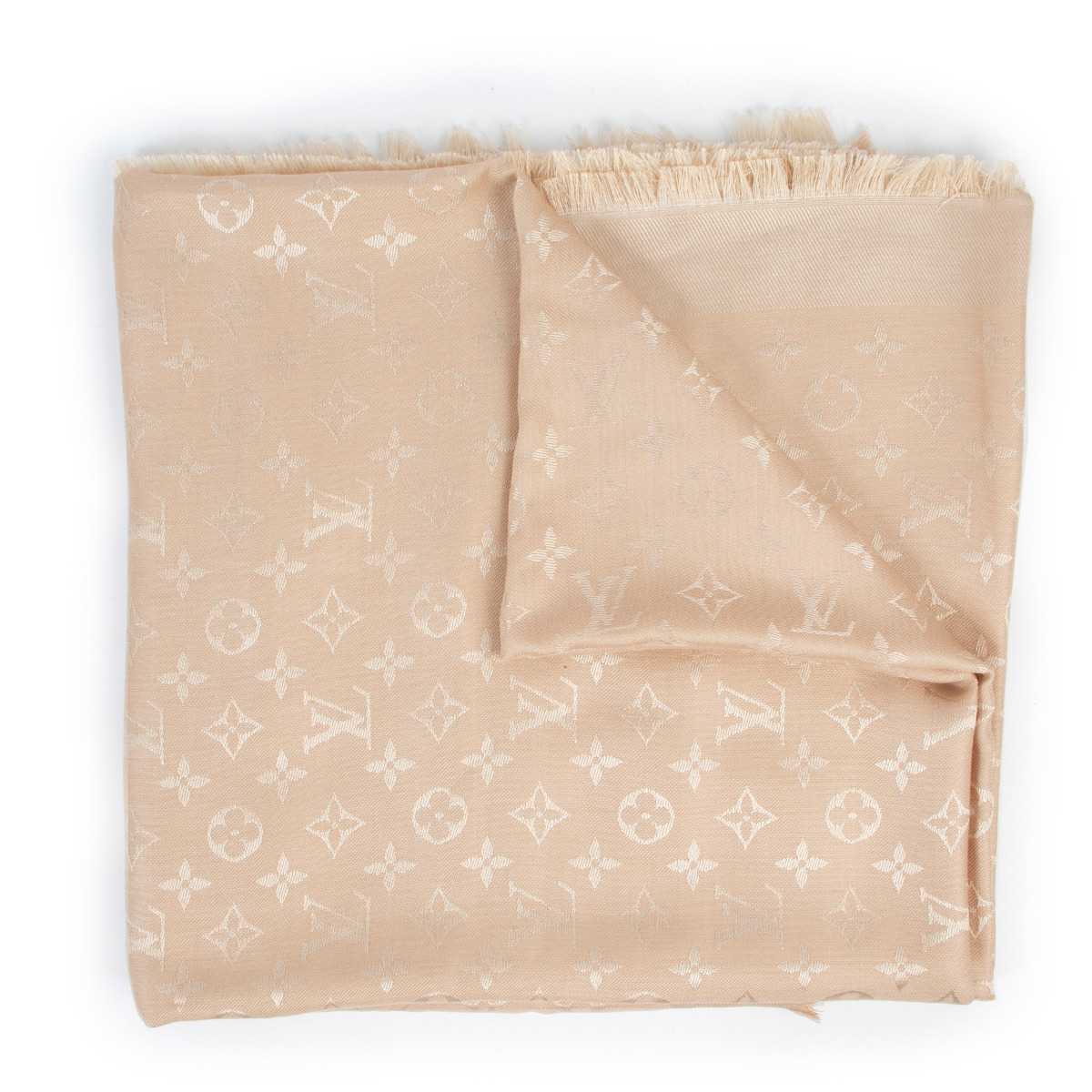 Louis Vuitton Gold Silk & Wool Scarf ○ Labellov ○ Buy and Sell