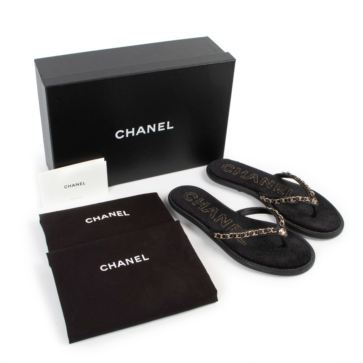 Chanel Terry Flip Flops Chanel White Terry Cloth Sandals