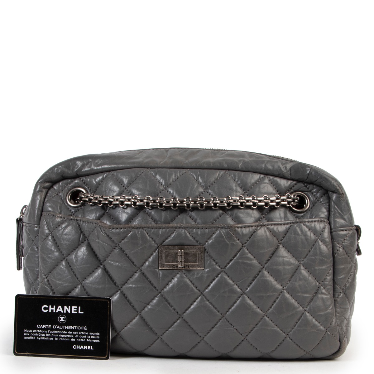 Chanel Grey Quilted Reissue Camera Shoulder Bag ○ Labellov ○ Buy