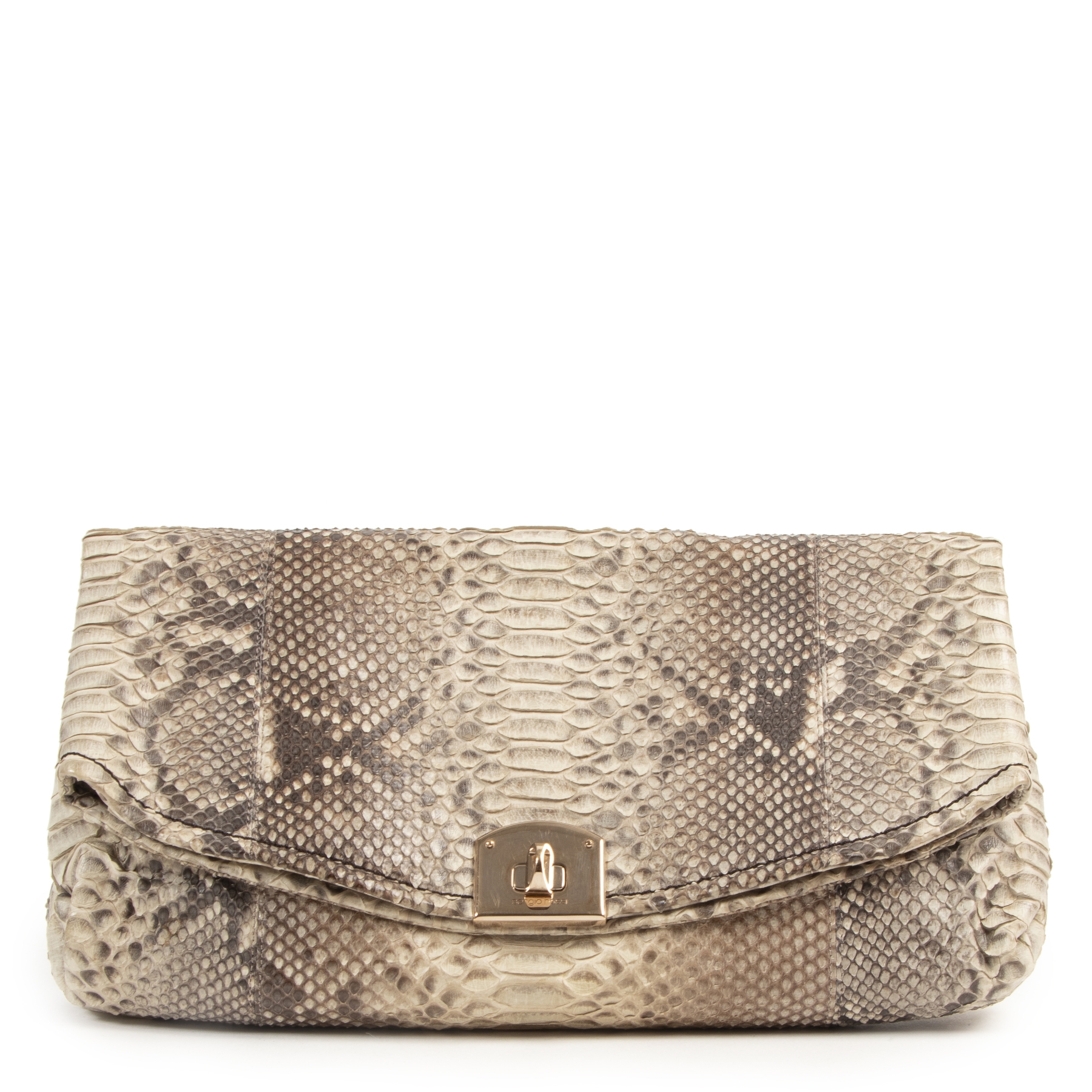Sergio Rossi Python Printed Clutch Bag ○ Labellov ○ Buy