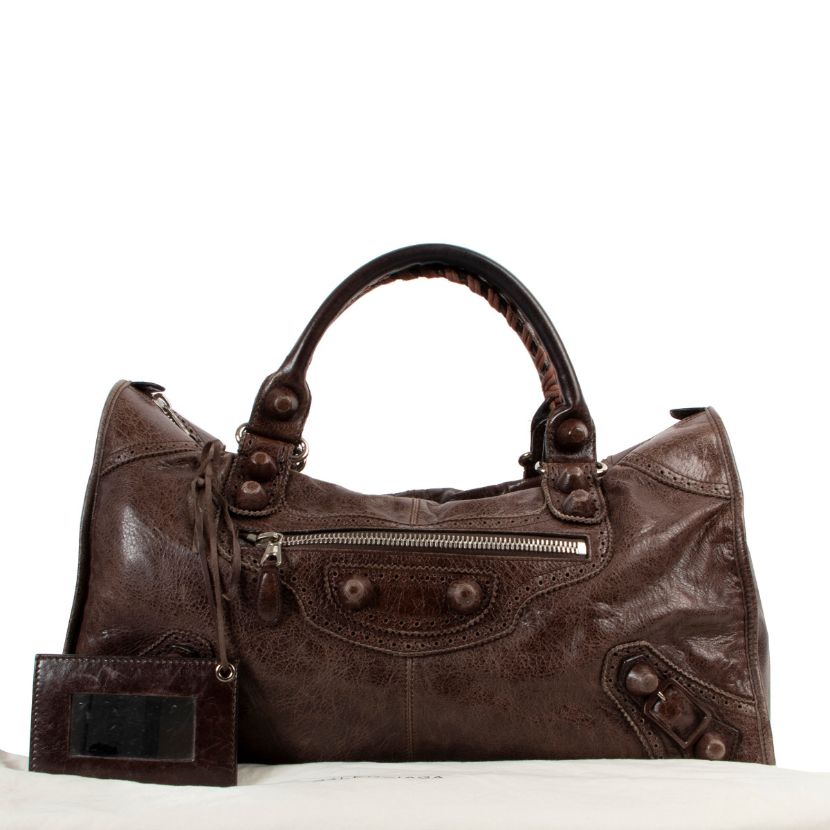 BALENCIAGA ショルダー付きボストンバッグ ブラウン　N2-5 489_balenciaga_brown_leather_s