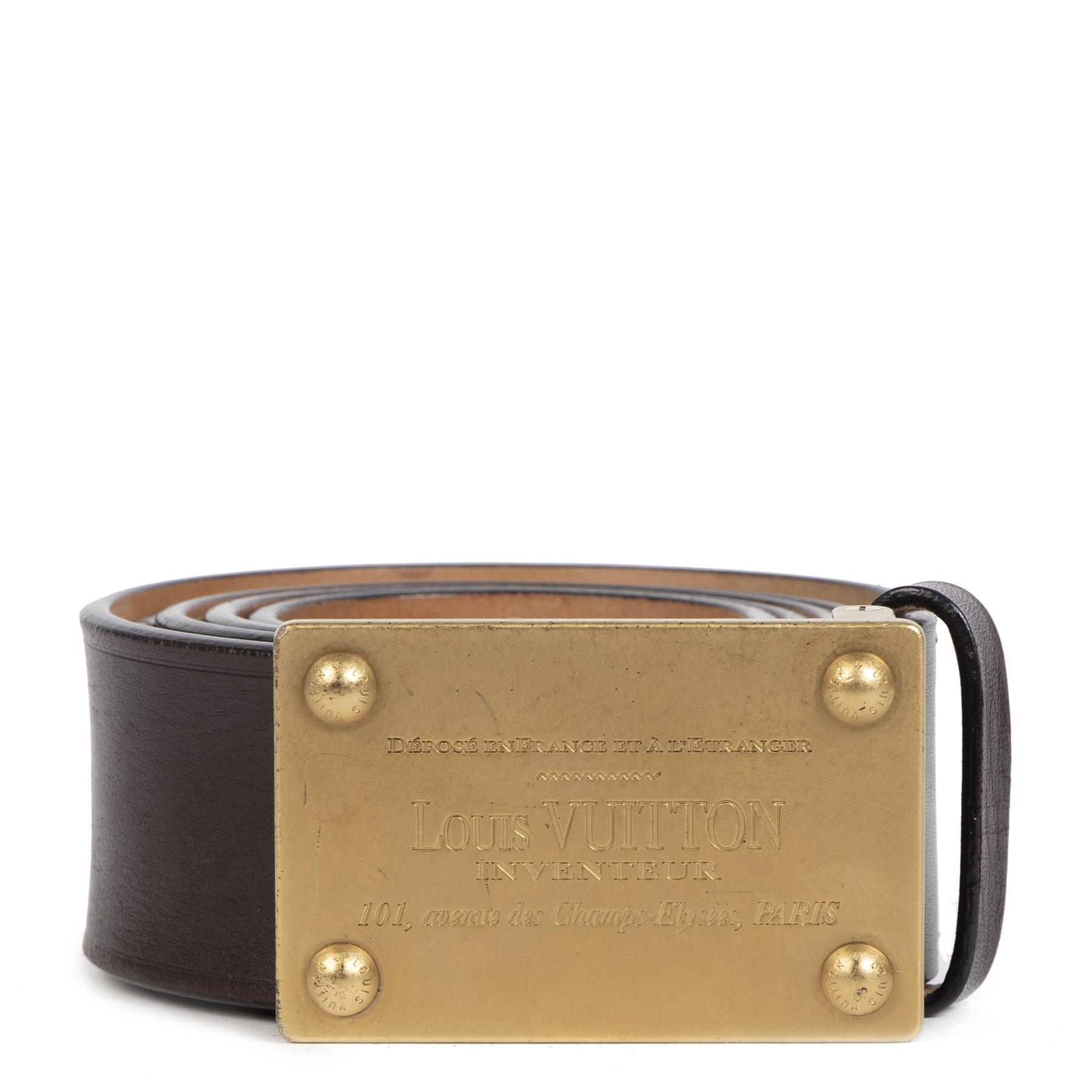 Leather Belt Louis Vuitton Belt Inventeur LOUIS VUITTON Ceinture - Main Image