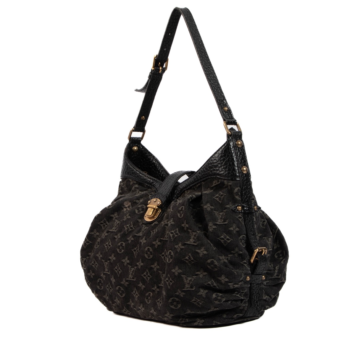 Louis vuitton black shop denim bag