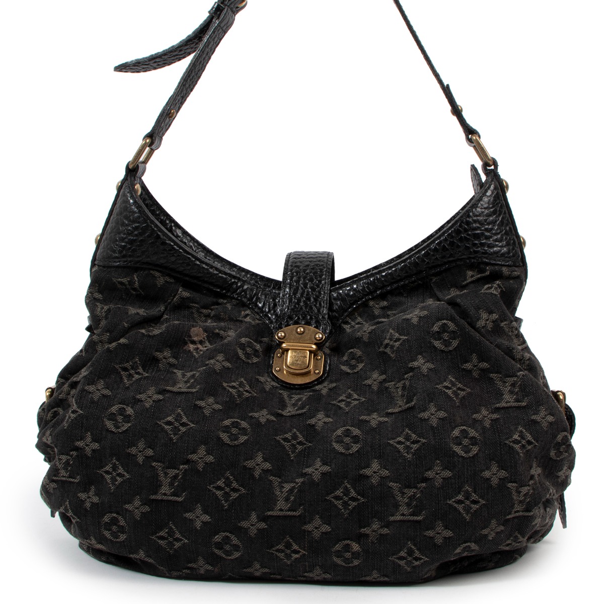 Louis vuitton black denim bag new arrivals