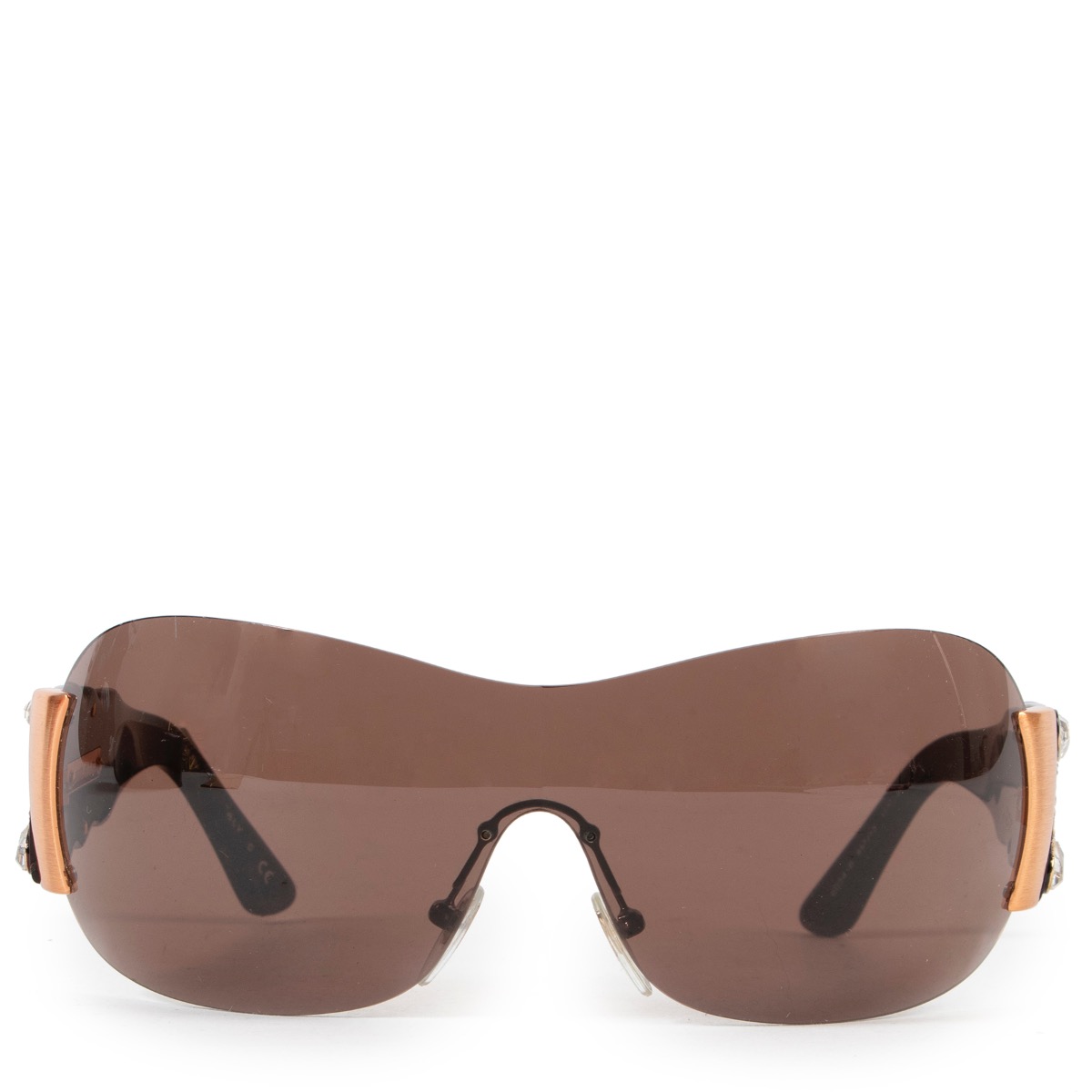 brown rimless sunglasses