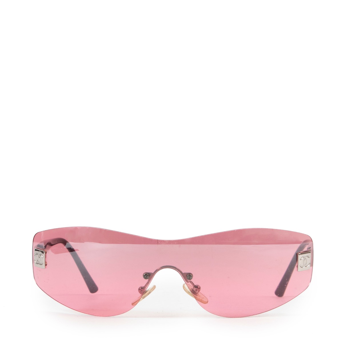 Pre-owned Chanel Silver & Pink Ombré Square Sunglasses