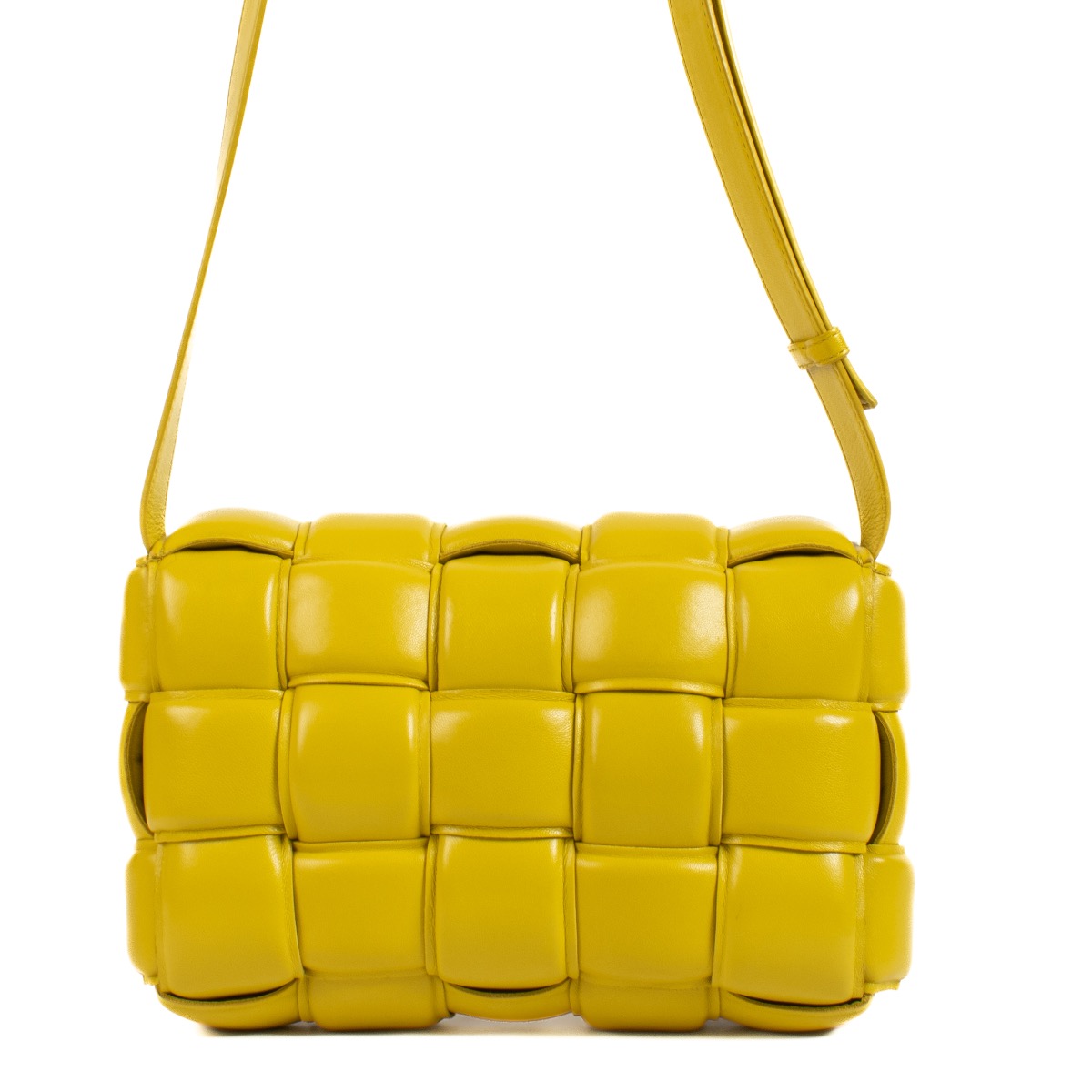 25SS new/BOTTEGA VENETA モトショルダーバッグ Bag Yellow NWT! NEW! BOTTEGA VENETA Yellow Leather Handbag Bag Purse