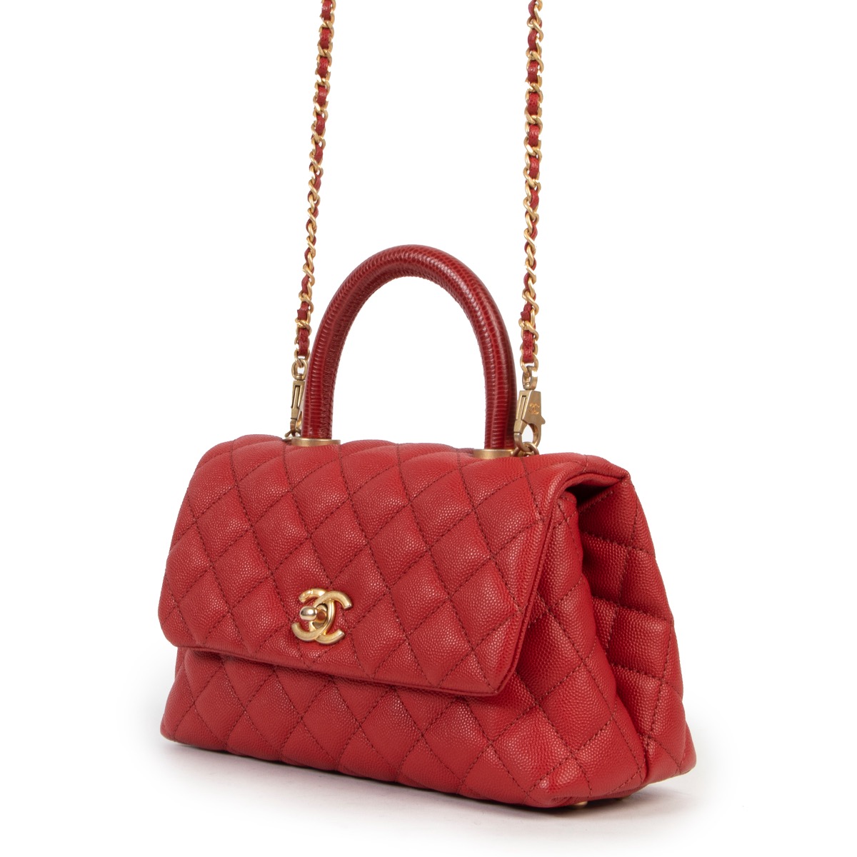 Coco handle Chanel bag in red 2019