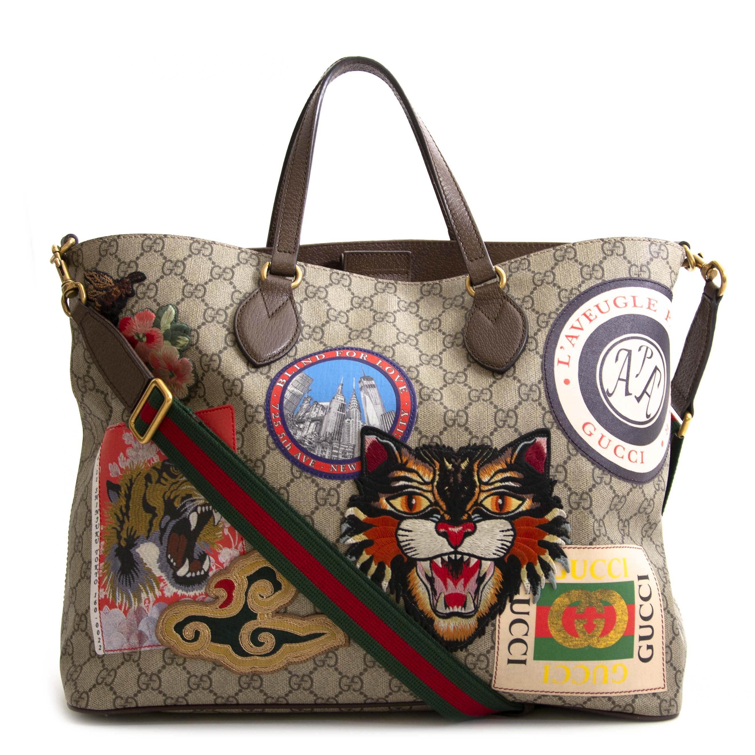 gucci patch tote