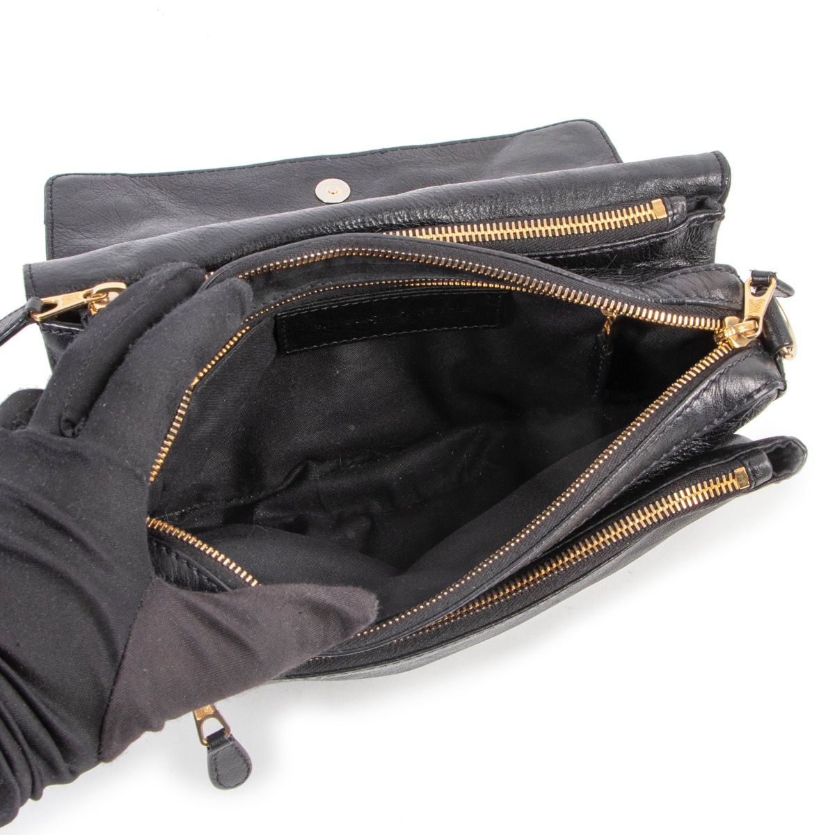 Balenciaga Black Leather Tool Kit Giant Studs Crossbody