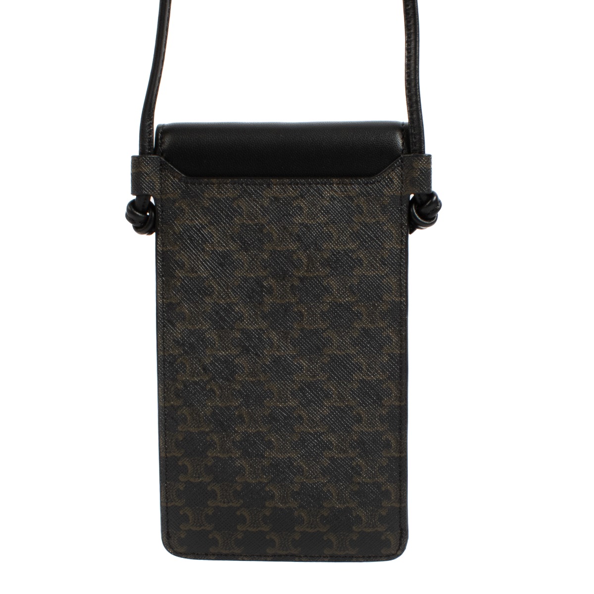 Celine Triomphe Canvas/Lambskin Flap Phone Pouch ○ Labellov