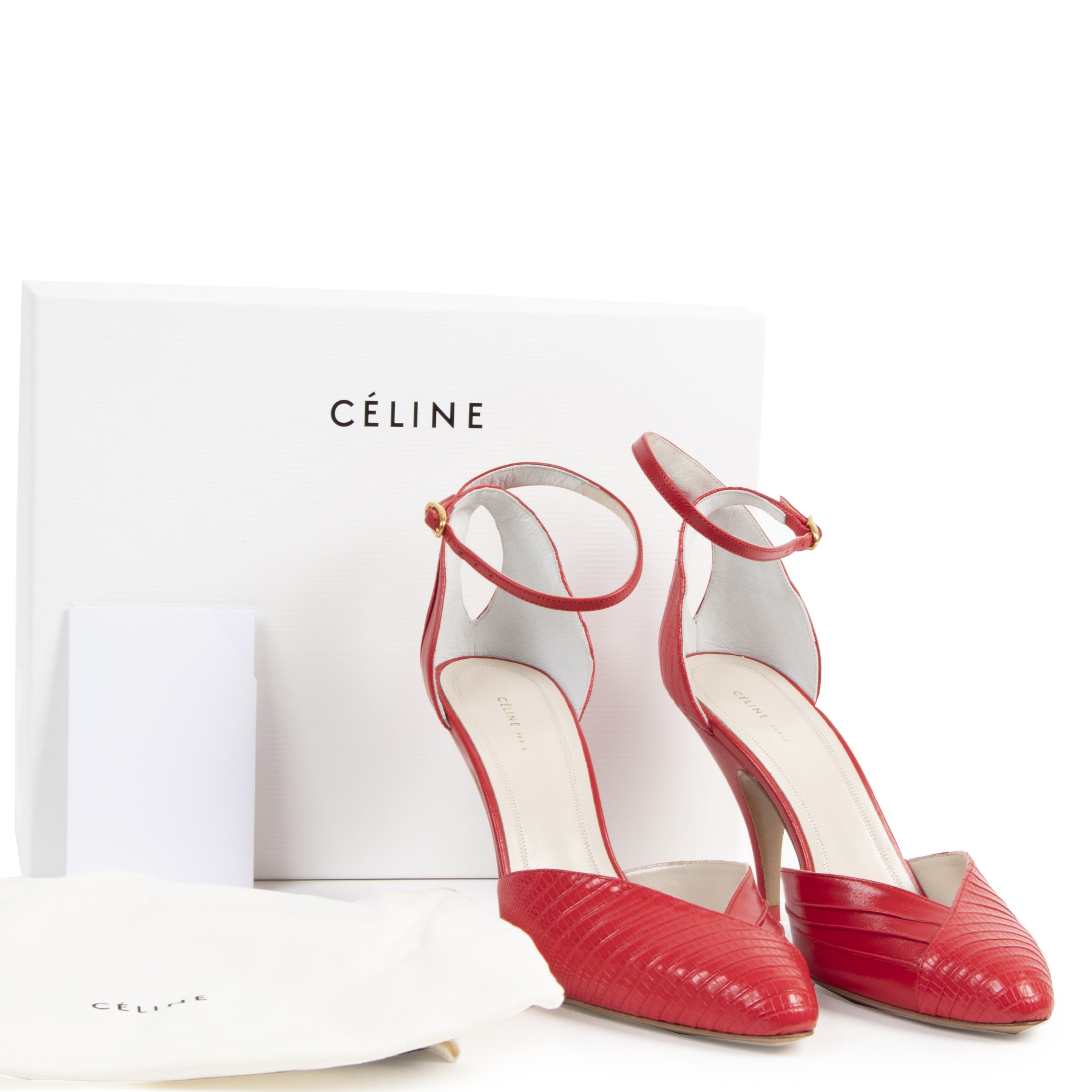 celine red shoes