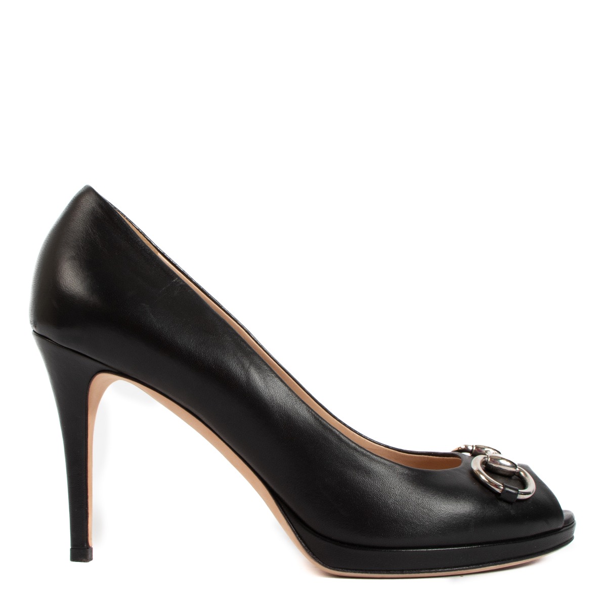 Gucci Women's Crystal Embellished Horsebit 85 Leather Mule