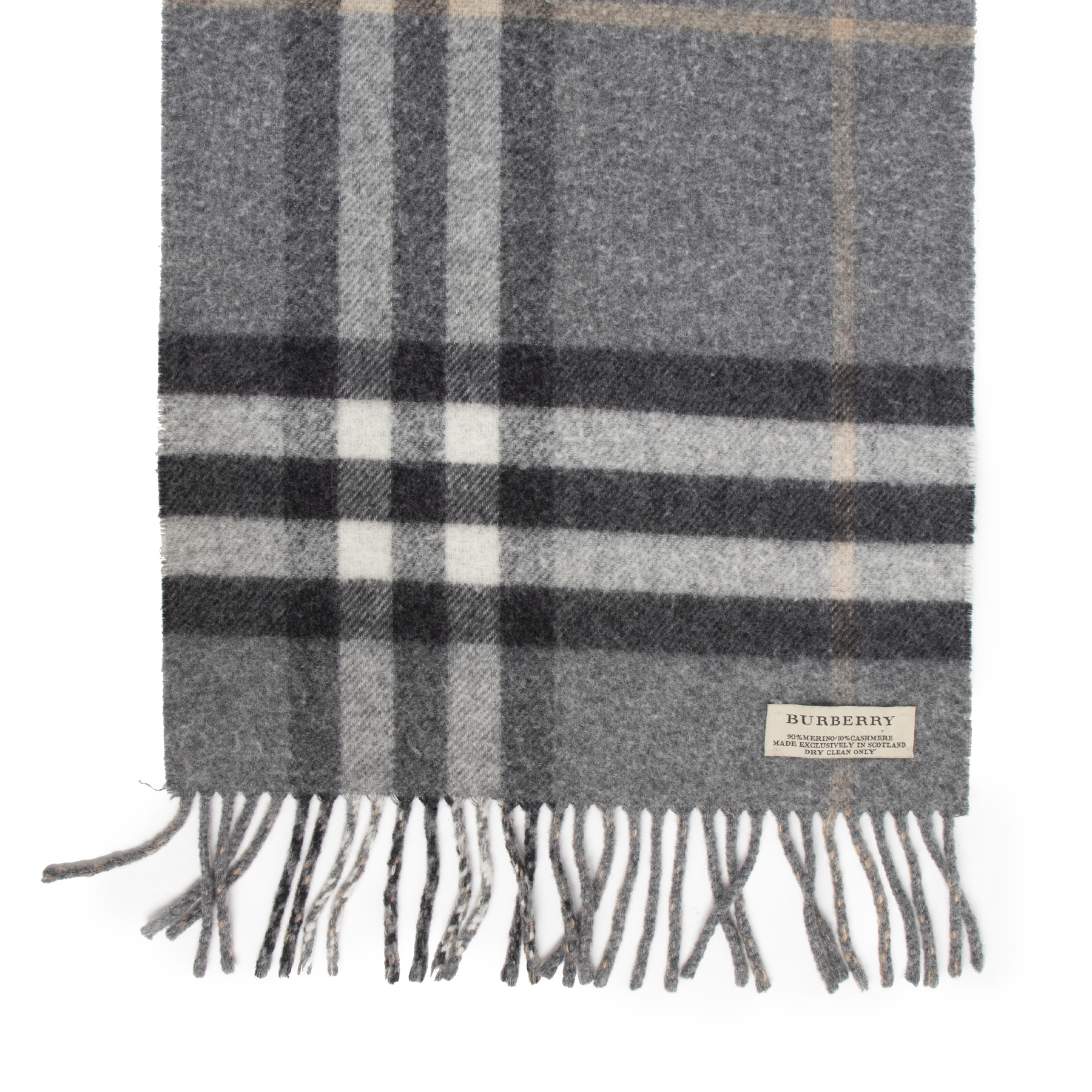 Burberry Grey Wool Check Scarf Labellov Buy and Sell