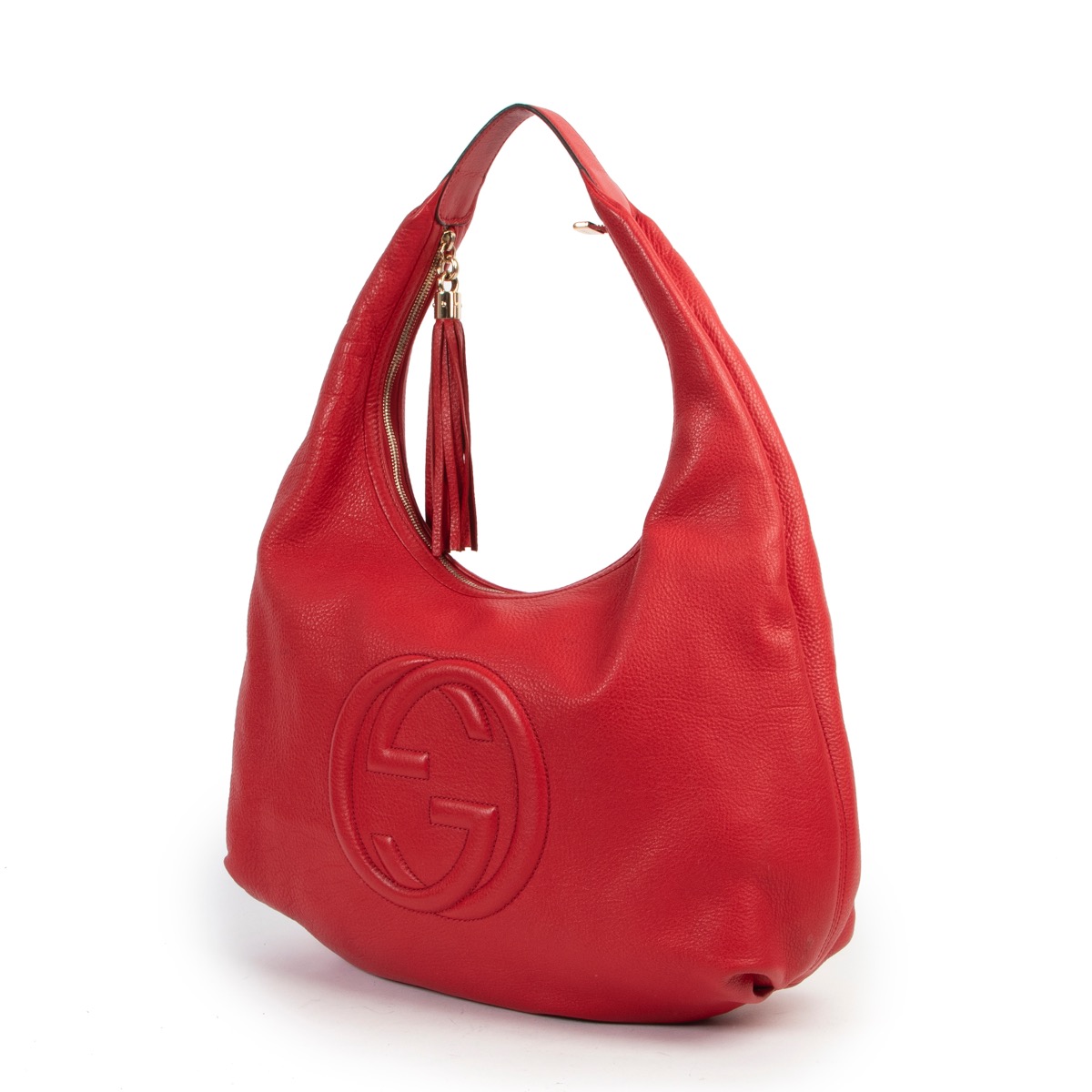 gucci large red soho shoulder bag