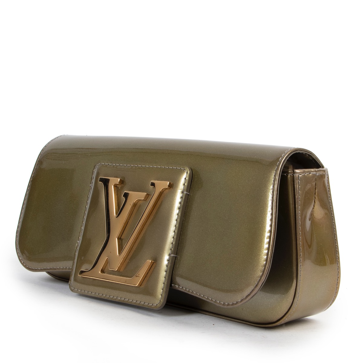 Sobe patent leather clutch bag Louis Vuitton Green in Patent leather -  20472310