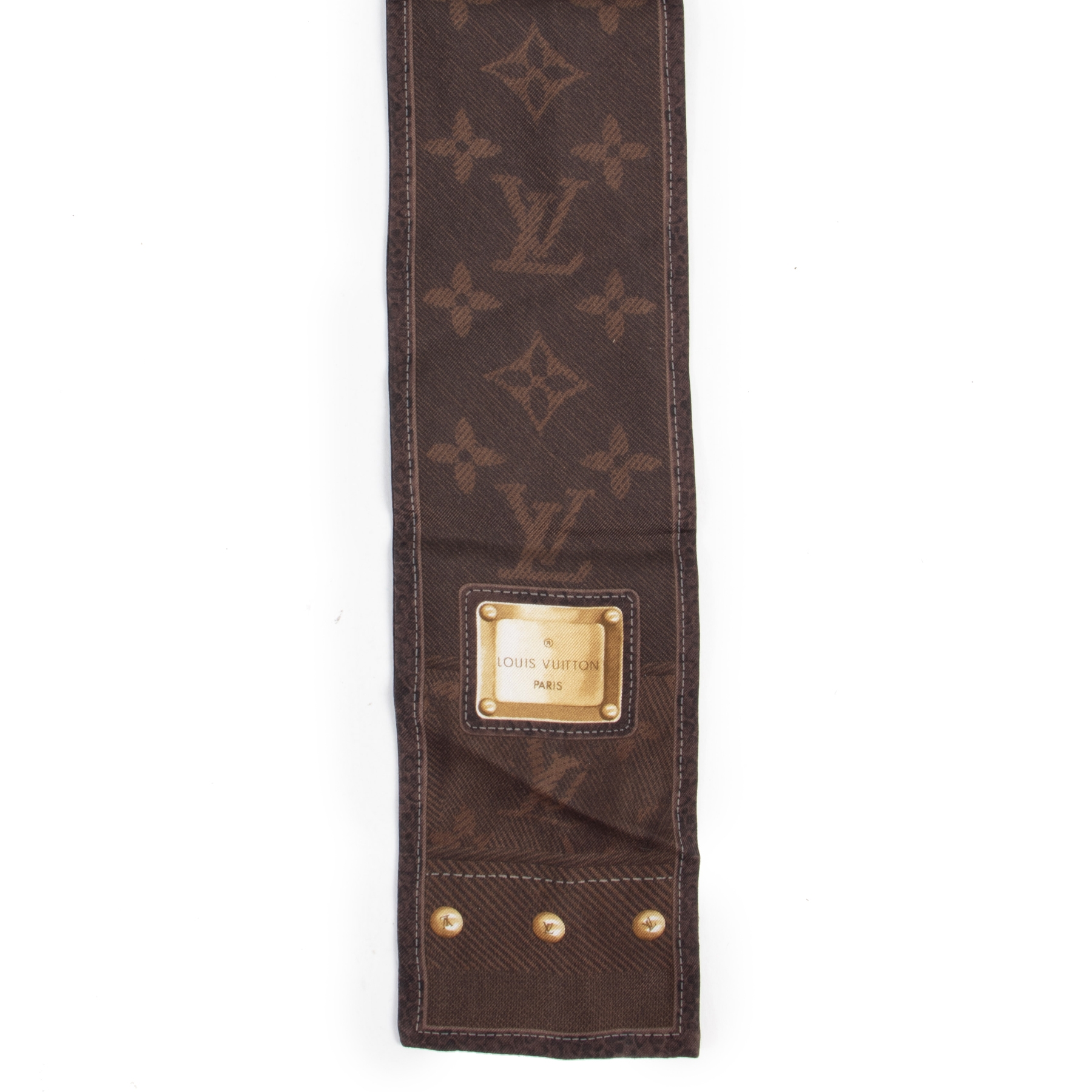 Louis Vuitton Tigergram Bandeau Brown Silk