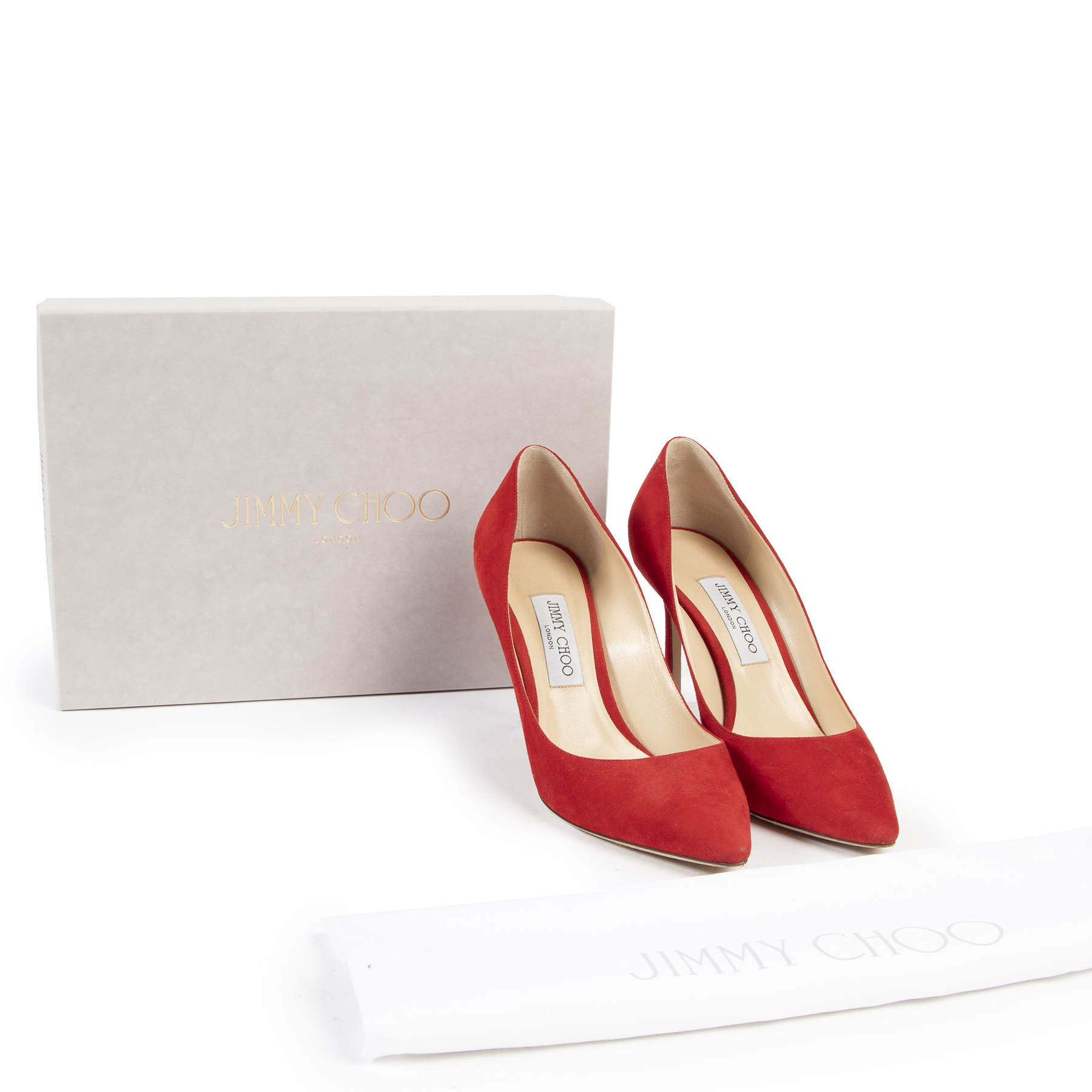 Jimmy Choo Red Suede Romy Pumps - size 40 ○ Labellov ○ Buy