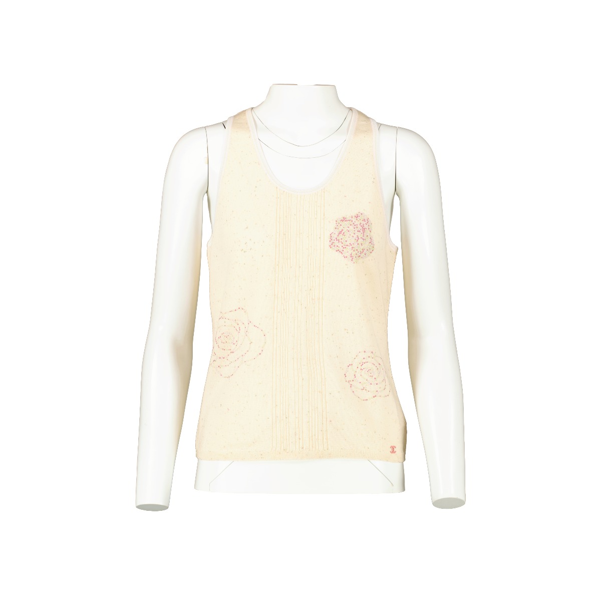希少になる 04P Chanel Beige Sell and Buy ○ Labellov ○ Top Tank Knit Tops