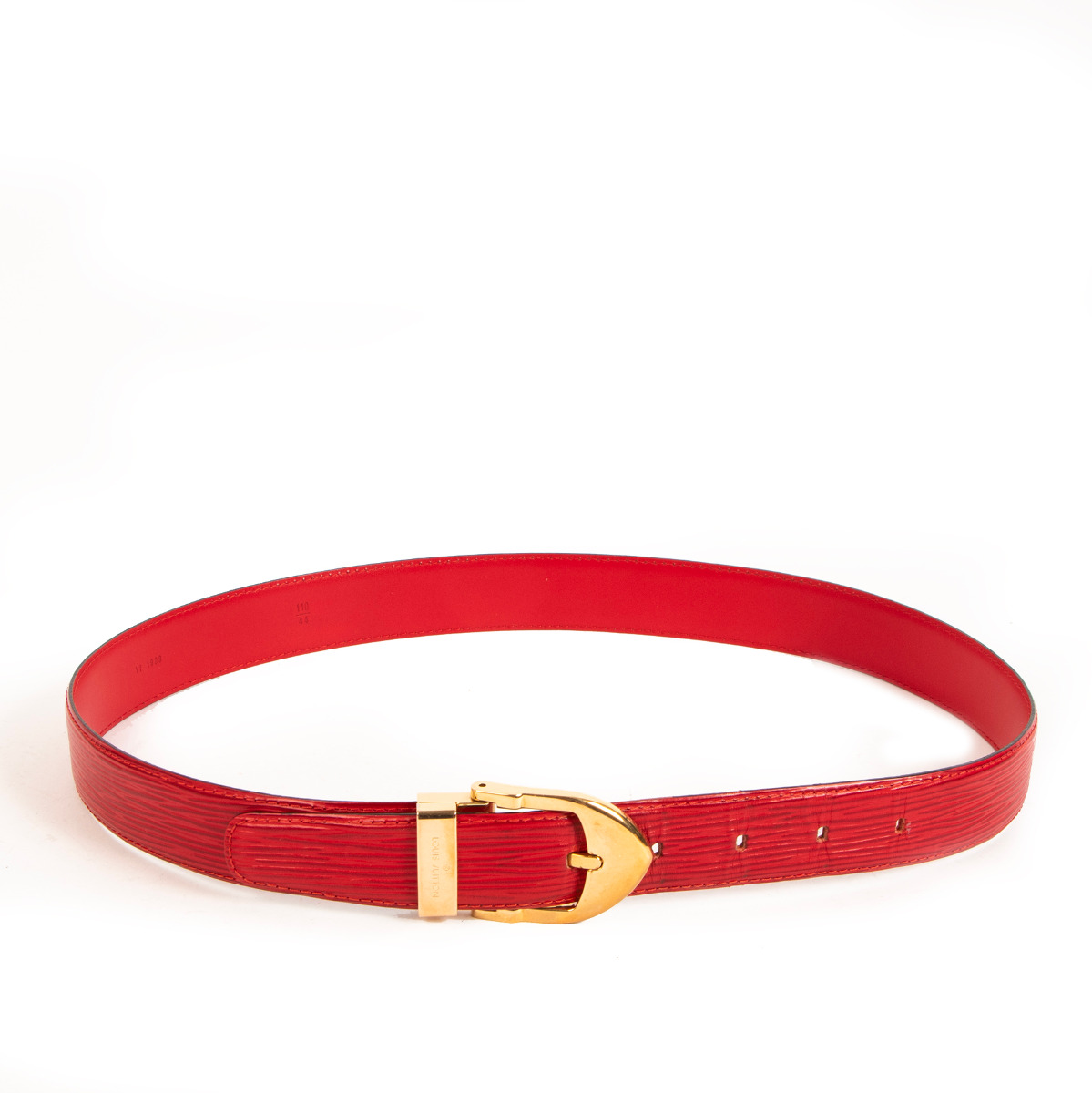 Louis Vuitton Ceinture Classic Vintage Red Epi Leather Belt