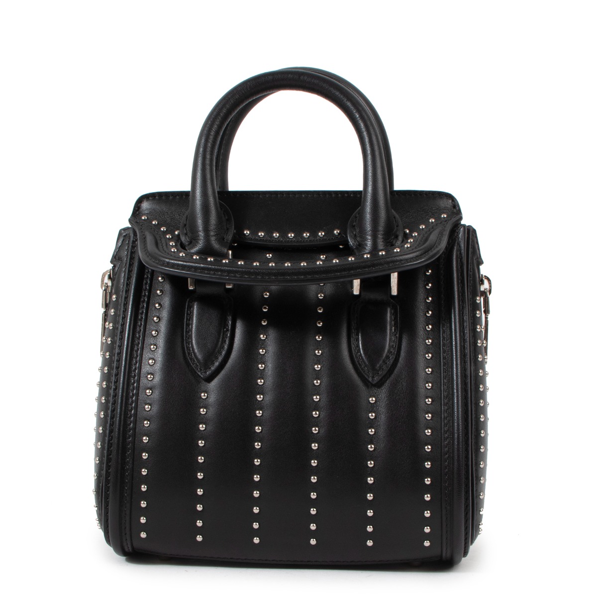 【関税&送料込】Alexander Mcqueen Black Leather Mini Cross-B Alexander McQueen Black Leather Mini Legend Crossbody Bag