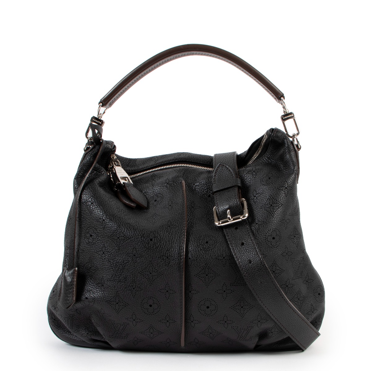 Louis Vuitton Black Selene PM Mahina Shoulder Bag Labellov