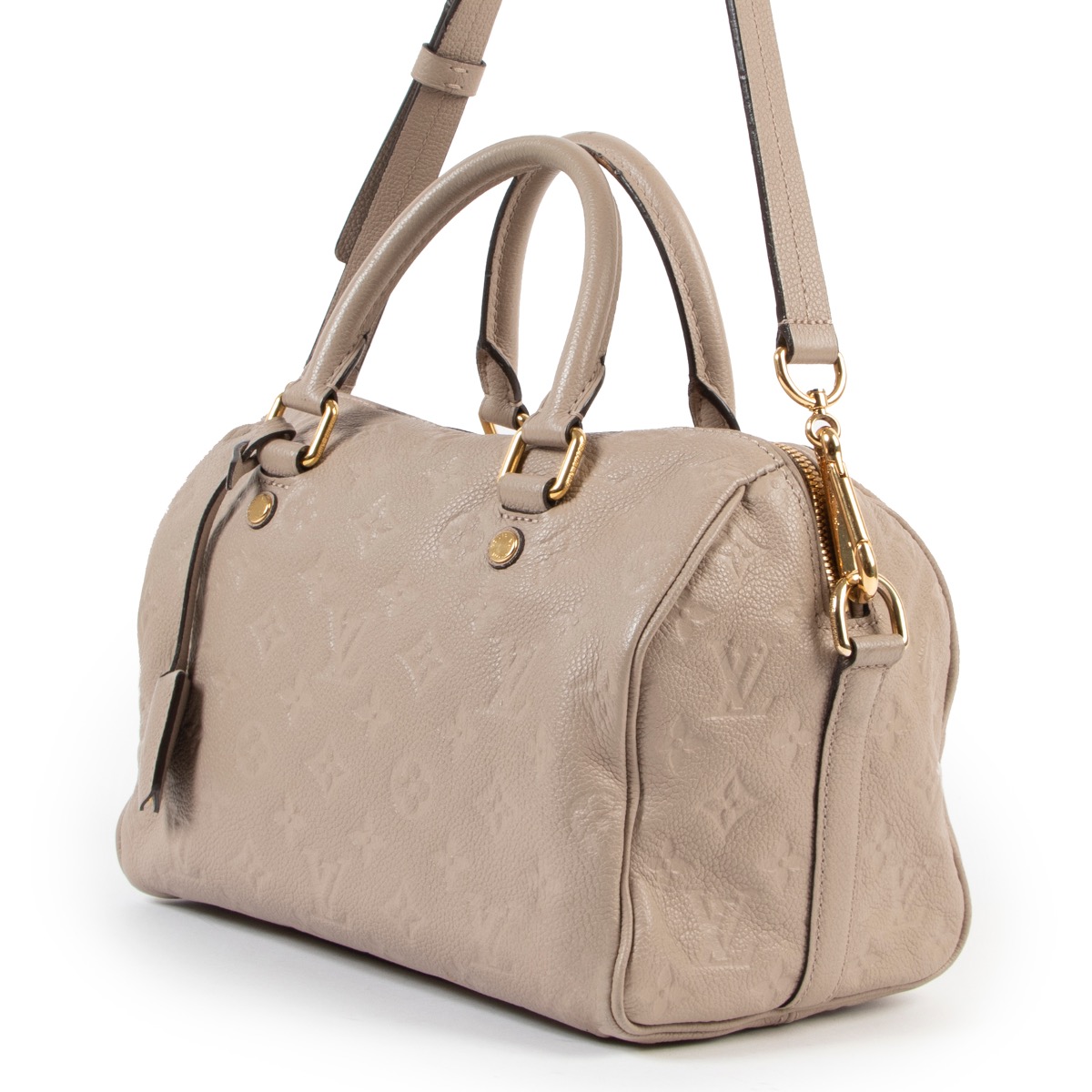 Speedy cloth handbag Louis Vuitton Beige in Cloth - 32549225