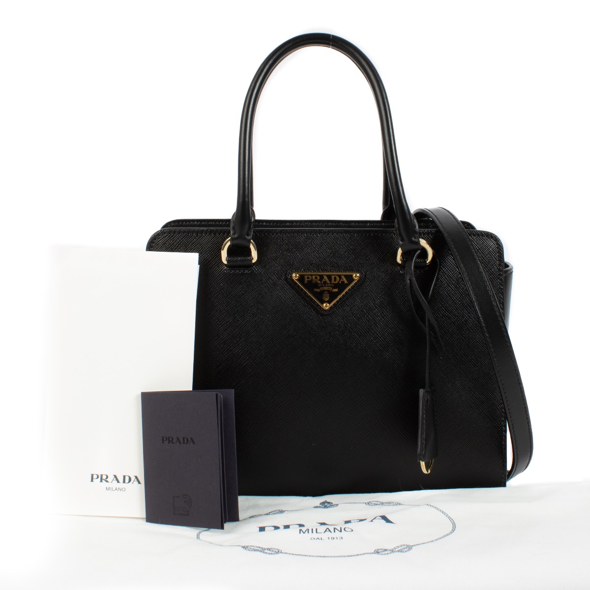 PRADA ☆VIP セール☆ Saffiano + Soft Calf Bag【1BA113 】 Prada Saffiano Soft Calf Handbag Bag Leather Black 1Ba113
