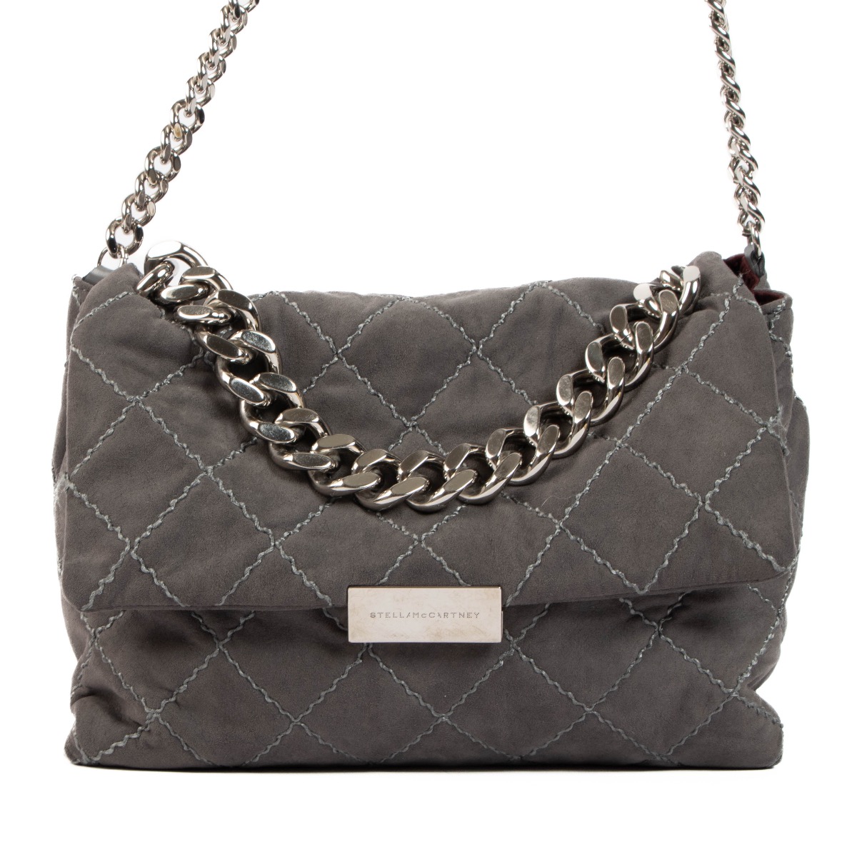 Grey quilted handbag discount