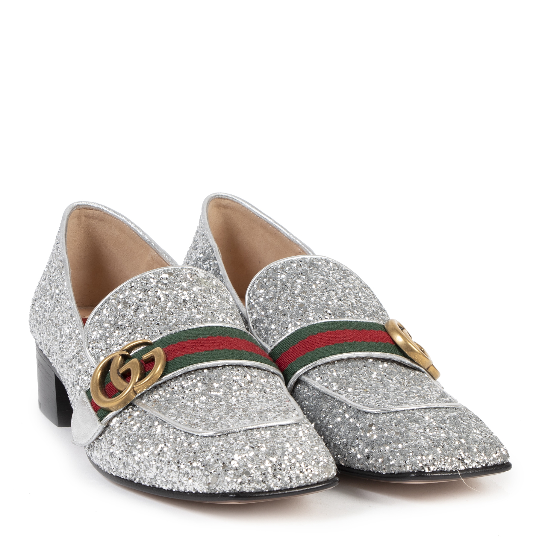 GUCCI Sterling Silver Enamel Interlocking G Band Ring 49 5