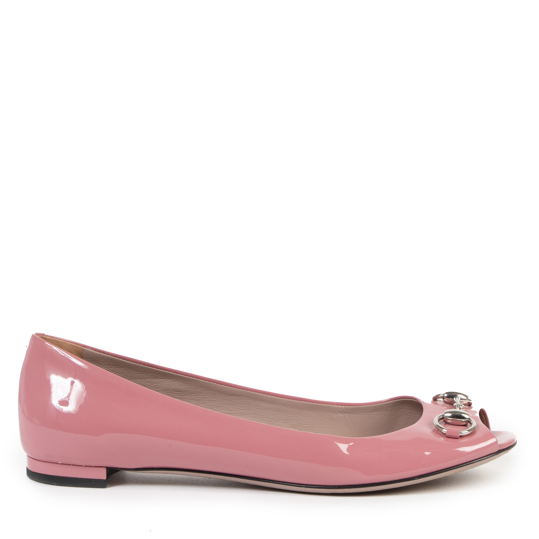 バレエシューズ Gucci Pastel Pink Satin Ballerinas Women's Gucci Horsebit ballet flat in dusty rose satin