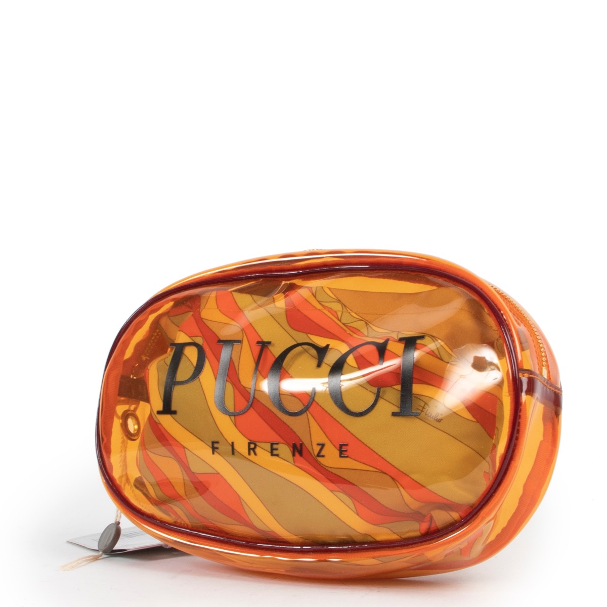 Pucci Orange PVC Cosmetic Pouch Labellov Buy and Sell Authentic Luxury