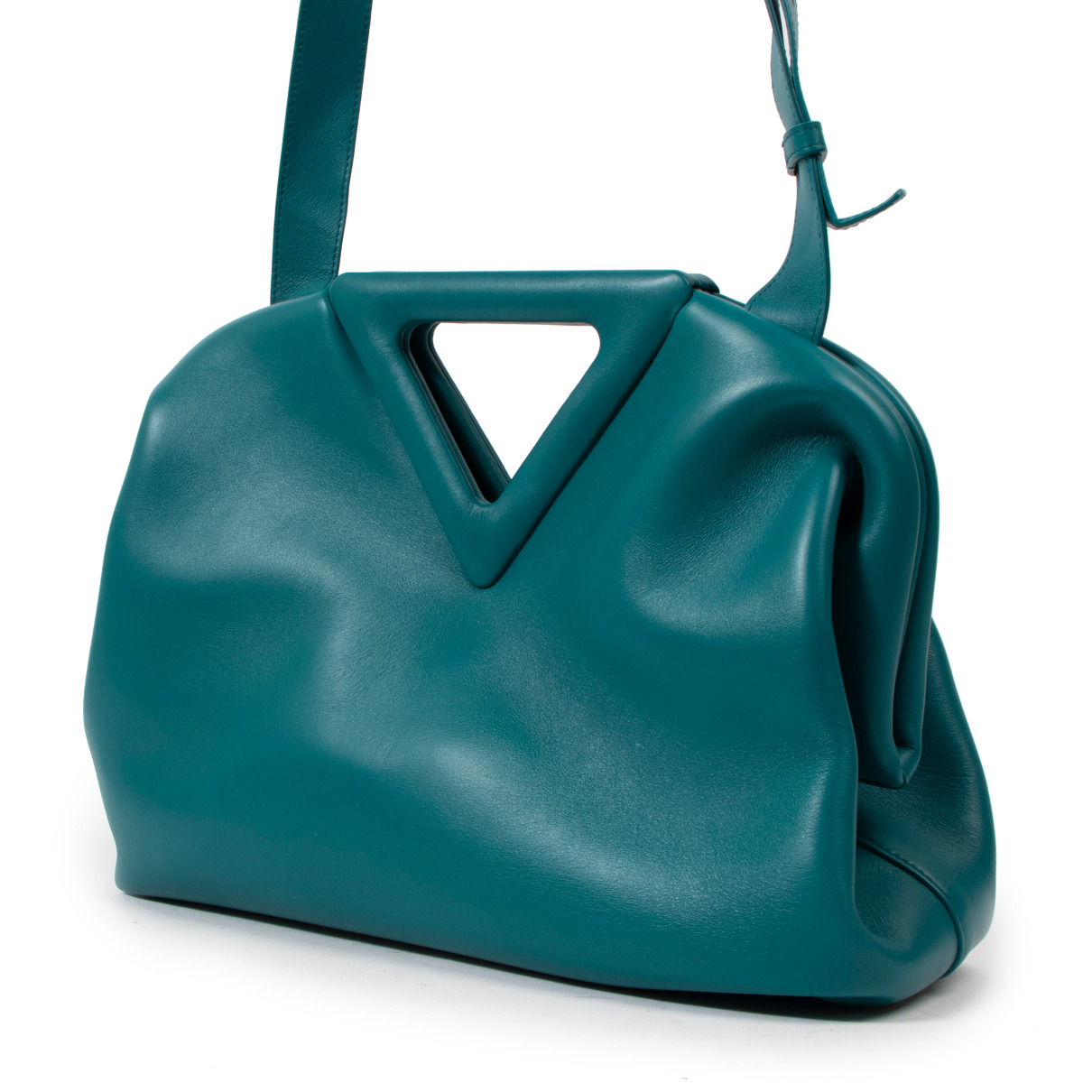 Bottega Veneta Point Medium Mallard Top Handle Bag