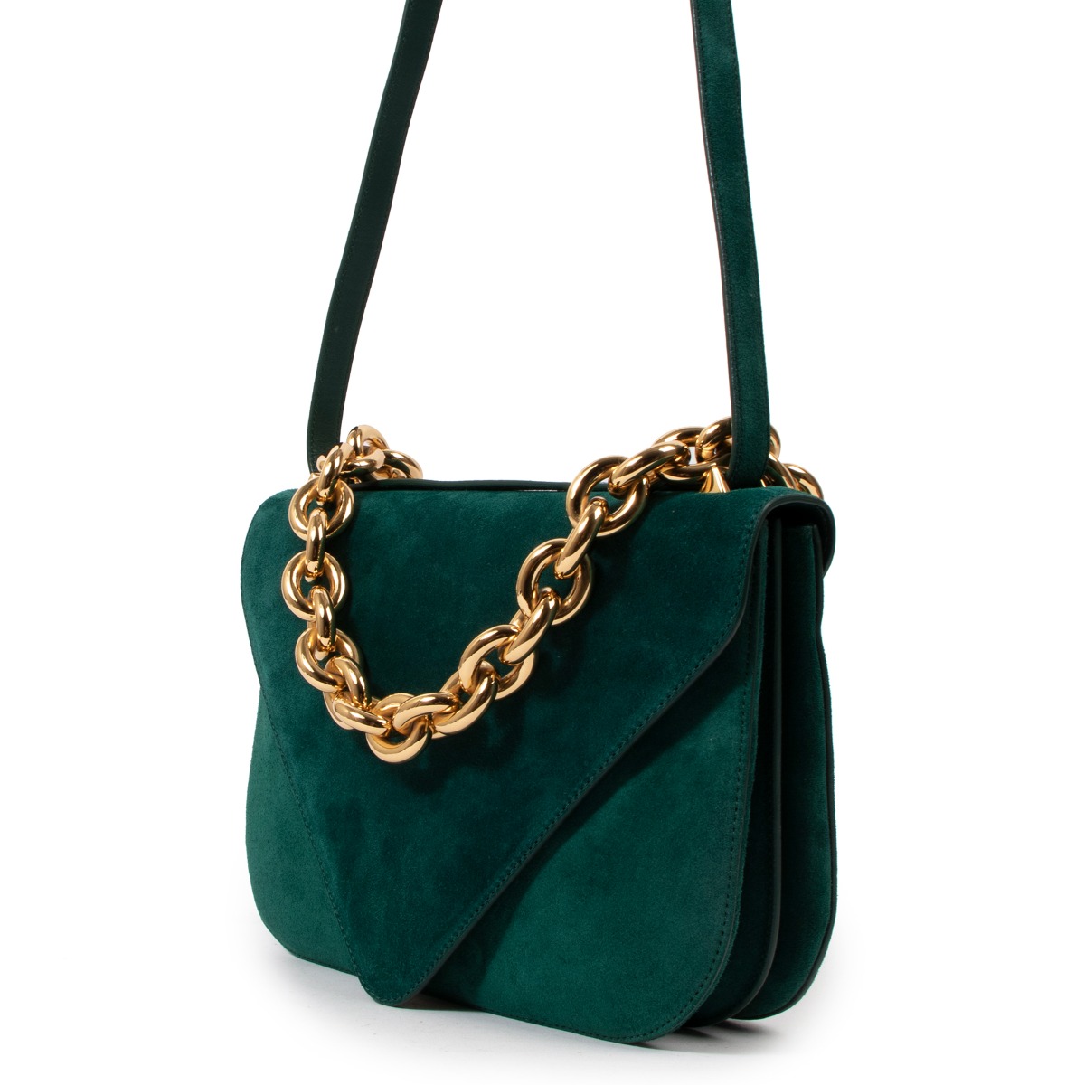 Green suede shoulder hot sale bag