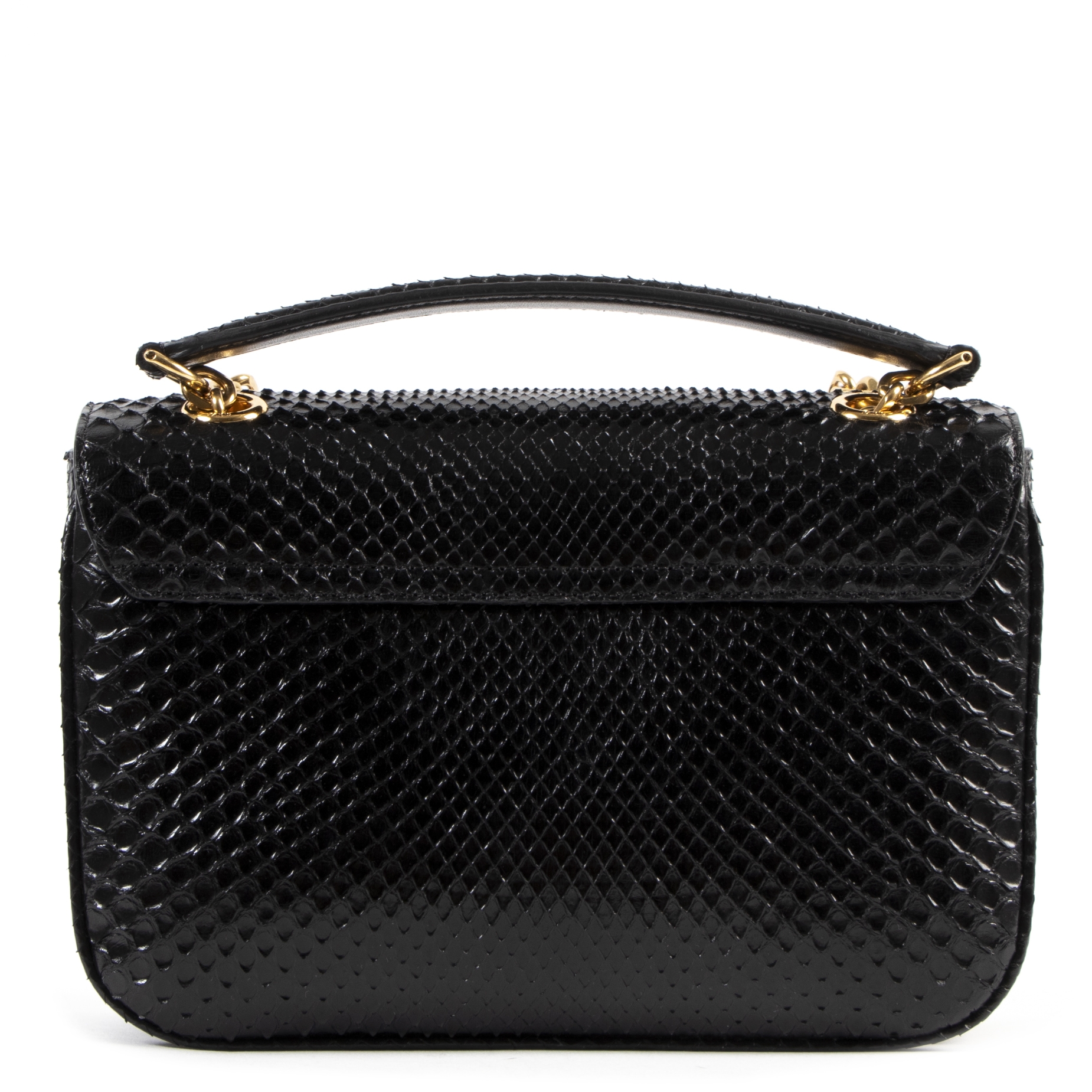 Celine Black Python Medium C Bag Labellov Buy and Sell