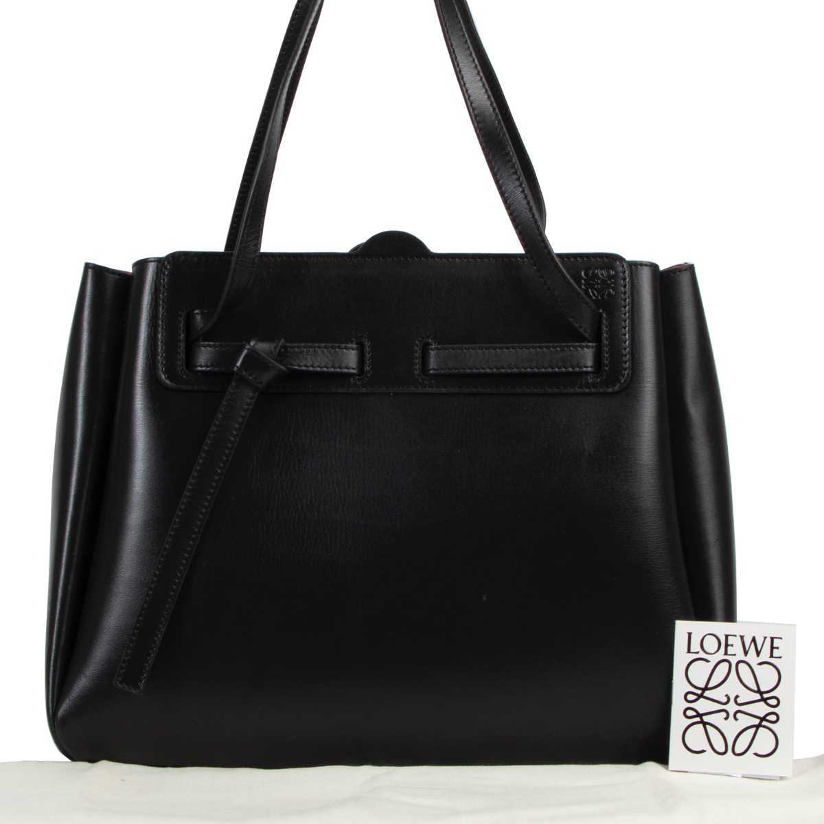 Loewe Black Boxcalf Lazo Tote Labellov Buy and Sell Authentic Luxury