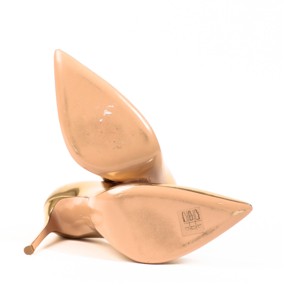 Gianvito Rossi Gianvito 105 Gold Patent Leather Heels - Size