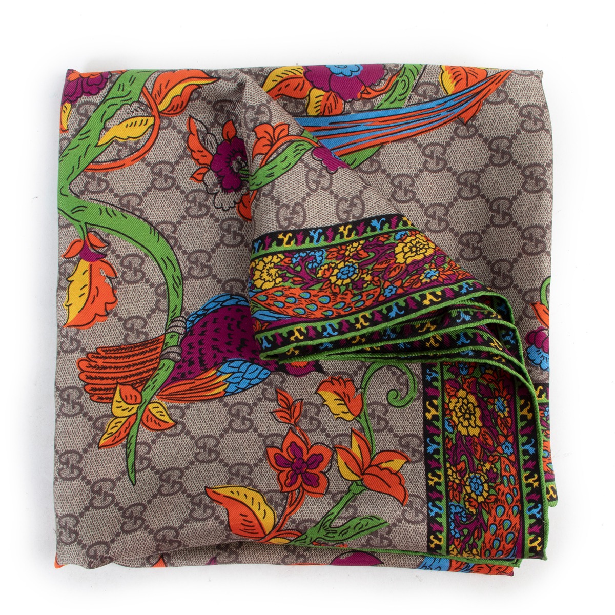 Gucci Monogram Floral Scarf Labellov Buy and Sell Authentic Luxury