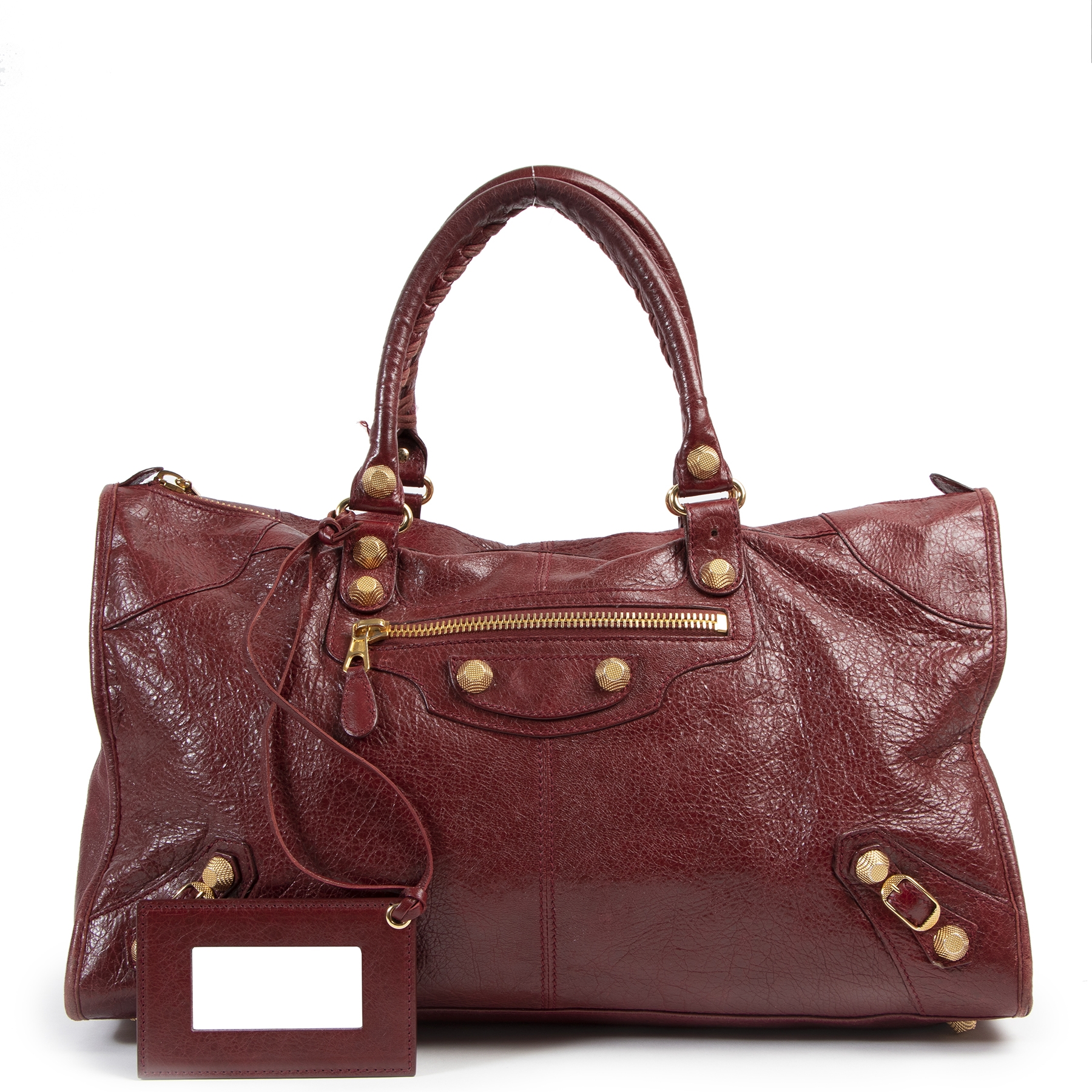 Balenciaga Bordeaux Giant City Bag Labellov Buy and Sell