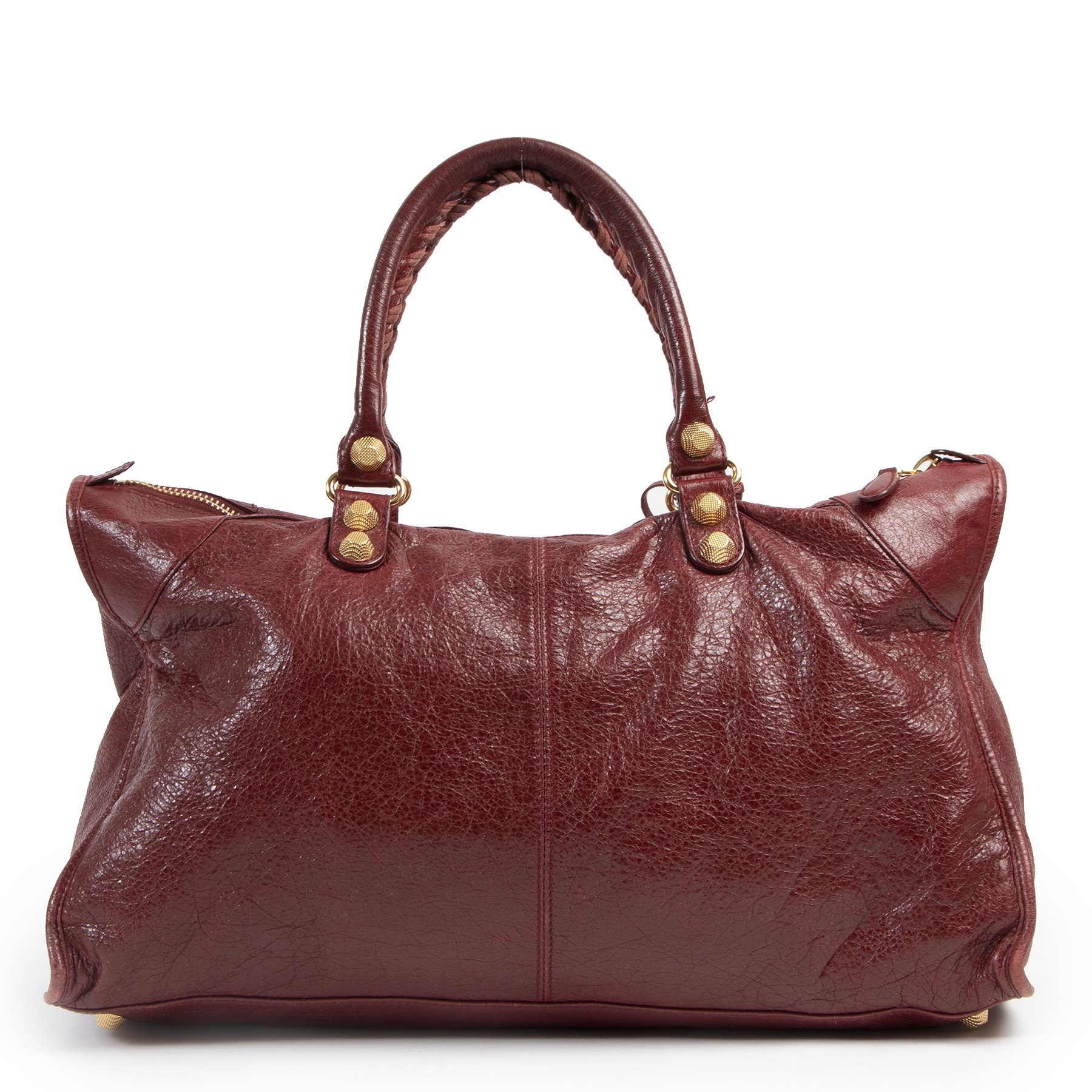 【関税＆送料込み】Balenciaga Bordeaux Leather City Flats Balenciaga Bordeaux Chevre Leather Motorcycle City Bag