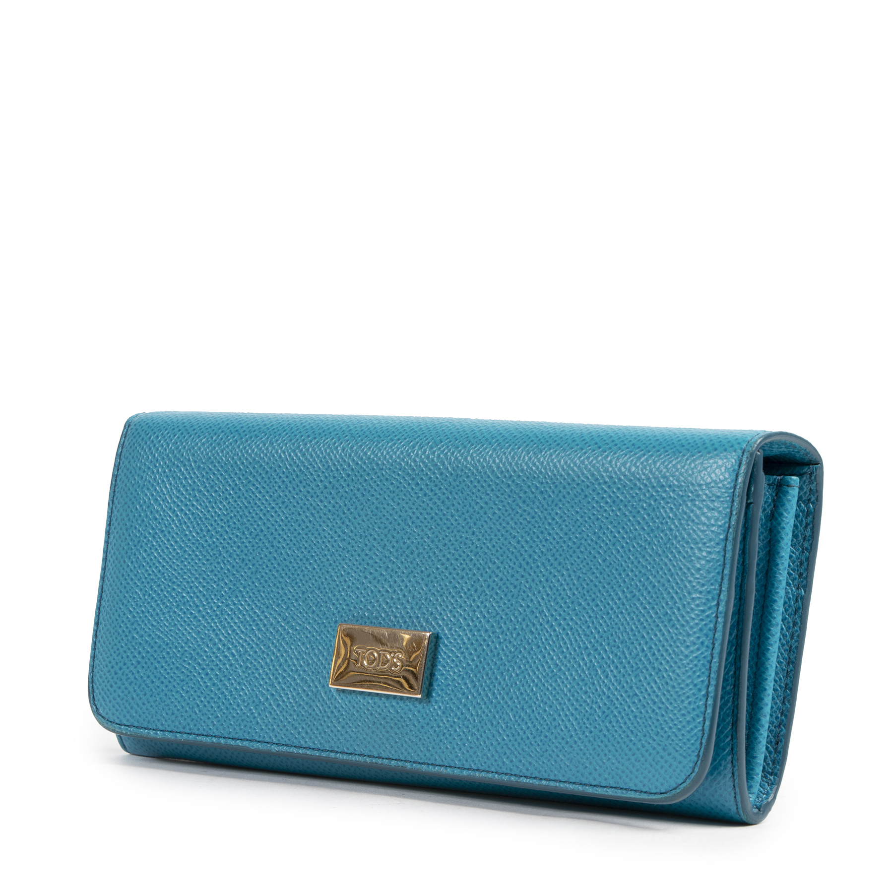 Tod's★素敵！Blue Zip Continental Wallet with Black T-panel Tod's☆素敵！Blue Zip Continental Wallet with Black T-panel