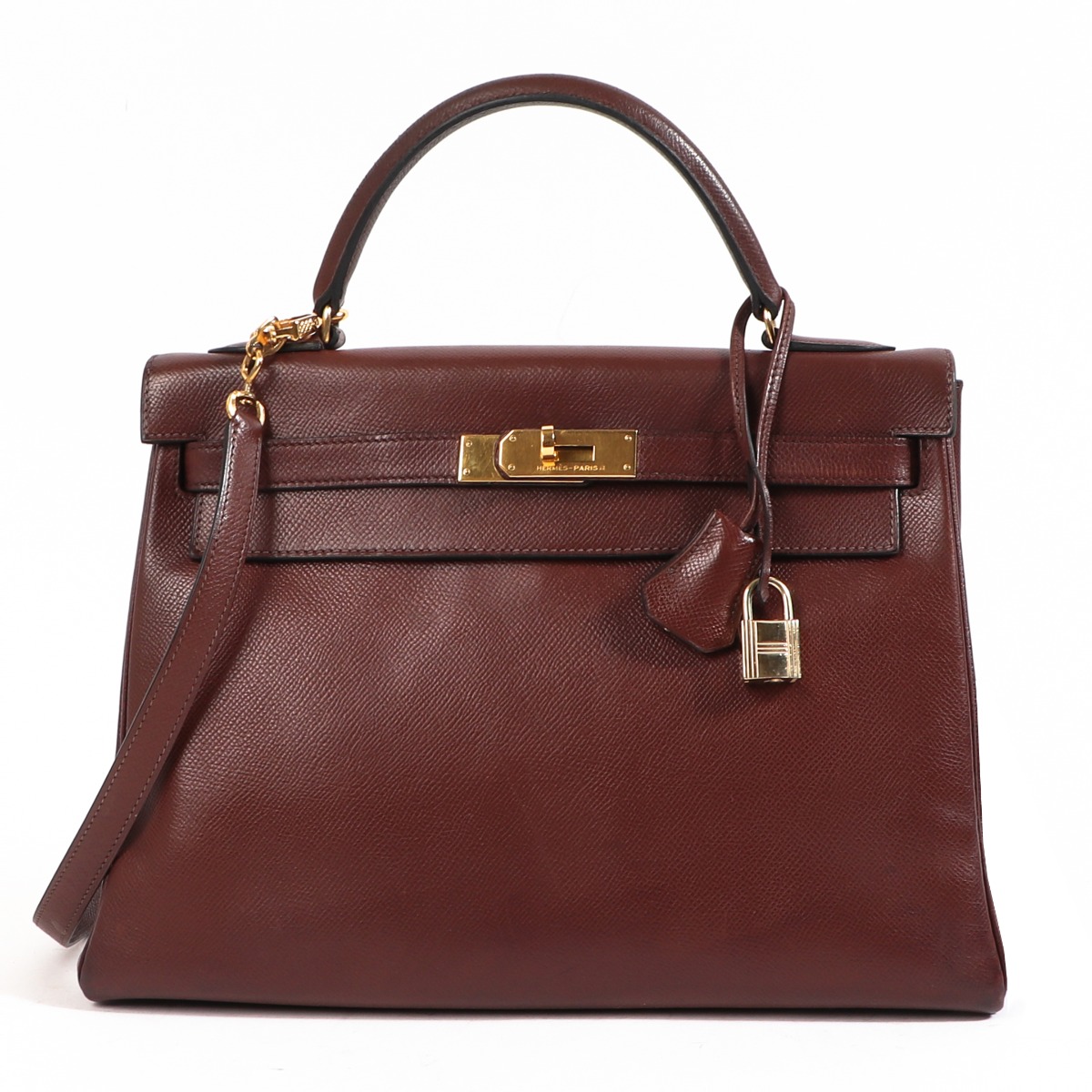 Hermès Kelly 32 Chocolate Veau Grain Lisse GHW ○ Labellov ○ Buy