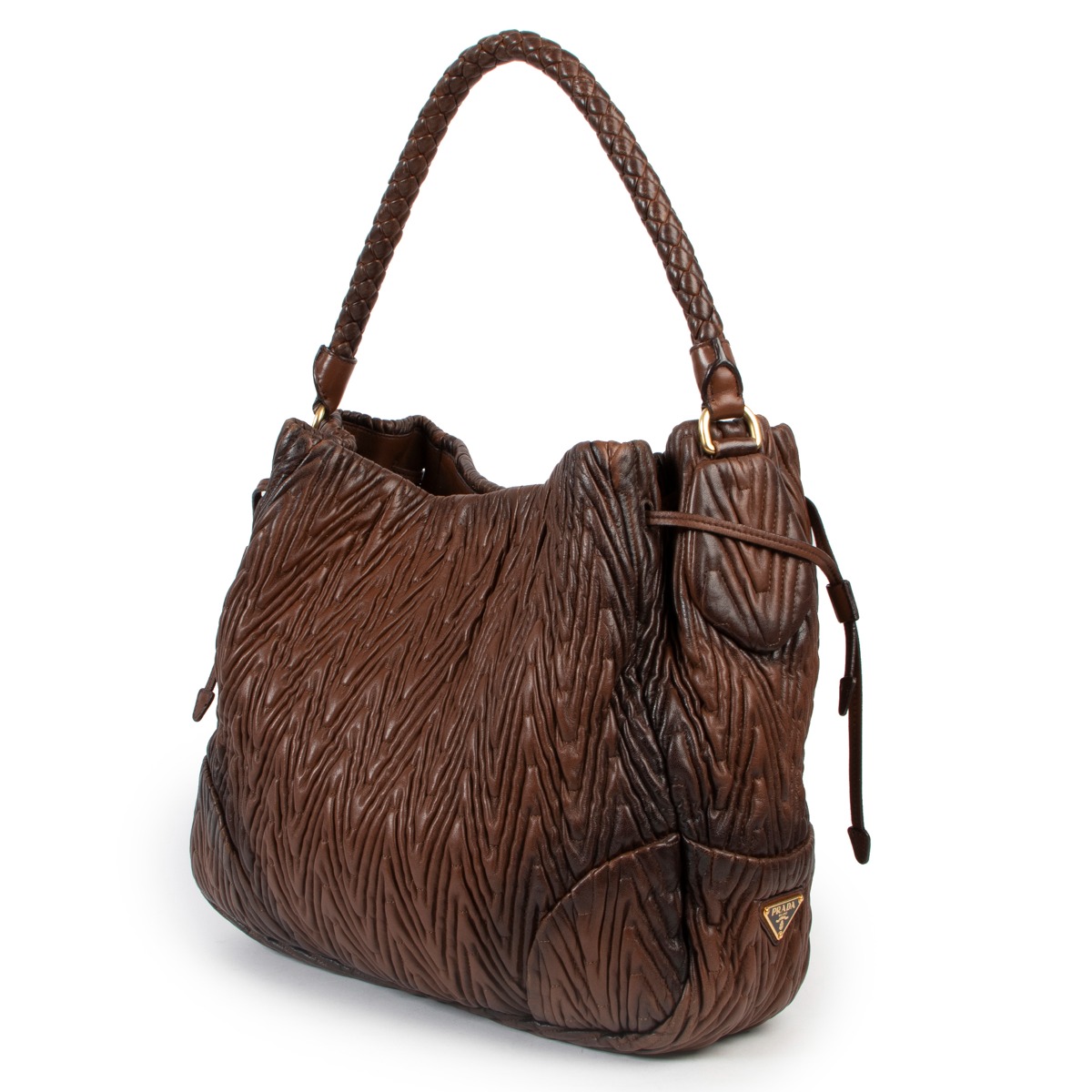 Prada Brown Leather Shoulder Bag ○ Labellov ○ Buy and Sell