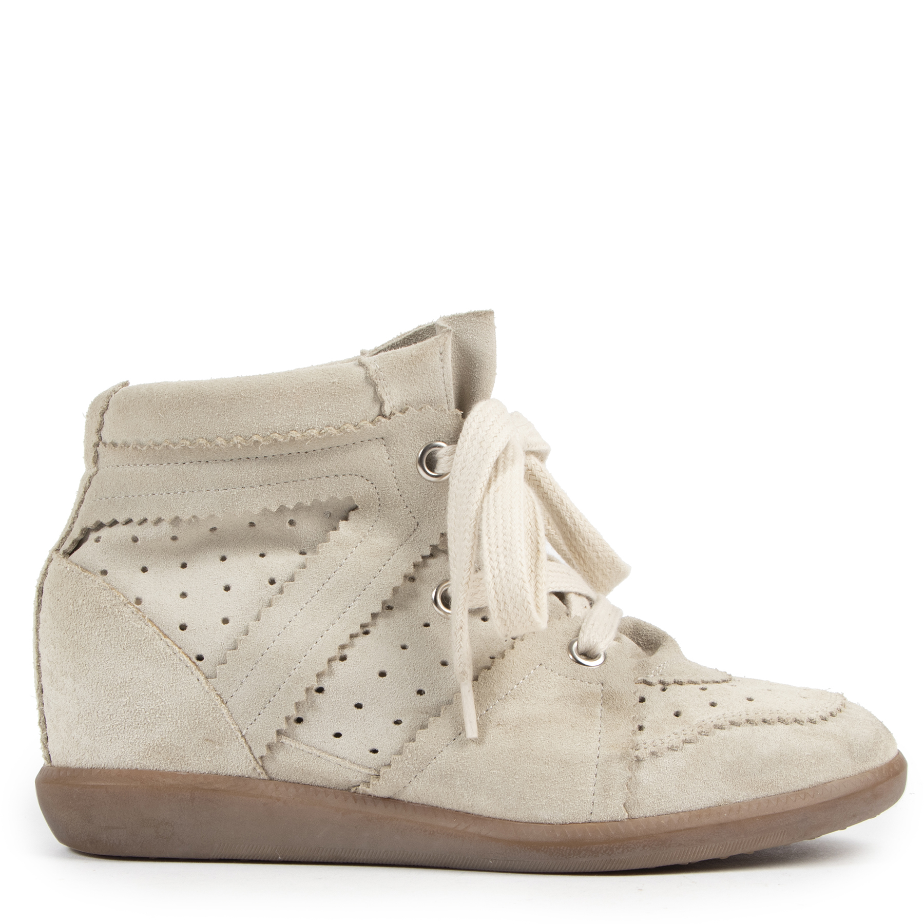 Isabel Marant Beige Suede Bobby Wedge Sneakers - Size 39 ○ ○ Buy and Sell Authentic Luxury