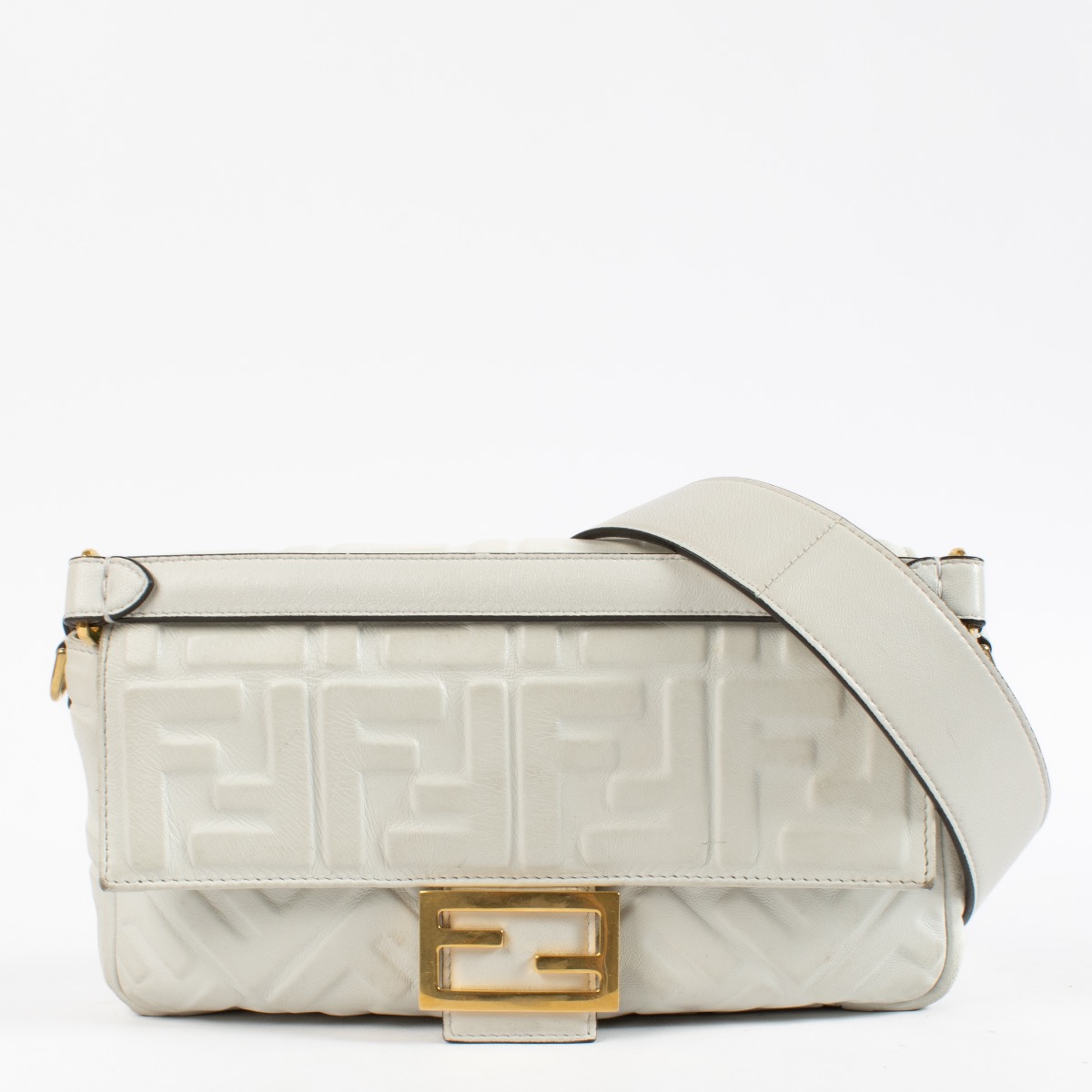 【レア◎極美品】Fendi THE BAGUETTE ホワイトショルダーバッグ Fendi White Baguette Top Handle Bag ○ Labellov ○ Buy and