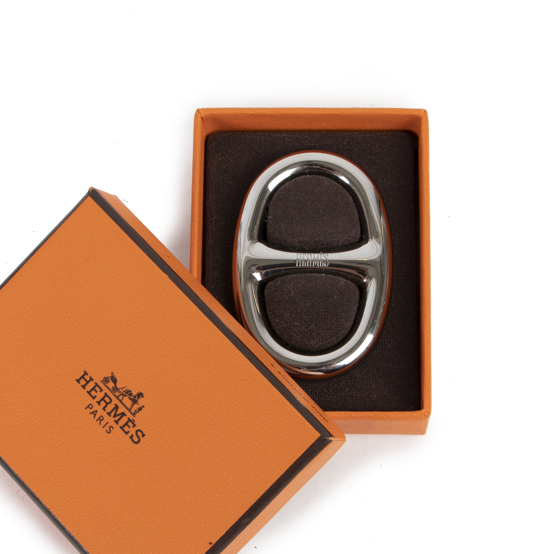 HERMÈS Chaine d'Ancre Scarf Ring Vintage silver Palladium Plated W/Box -  Chelsea Vintage Couture
