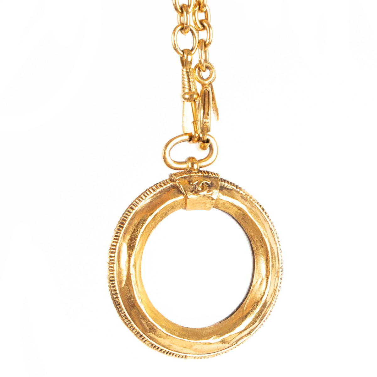 Chanel 90s Magnifying Glass Pendant Chain Necklace Labellov